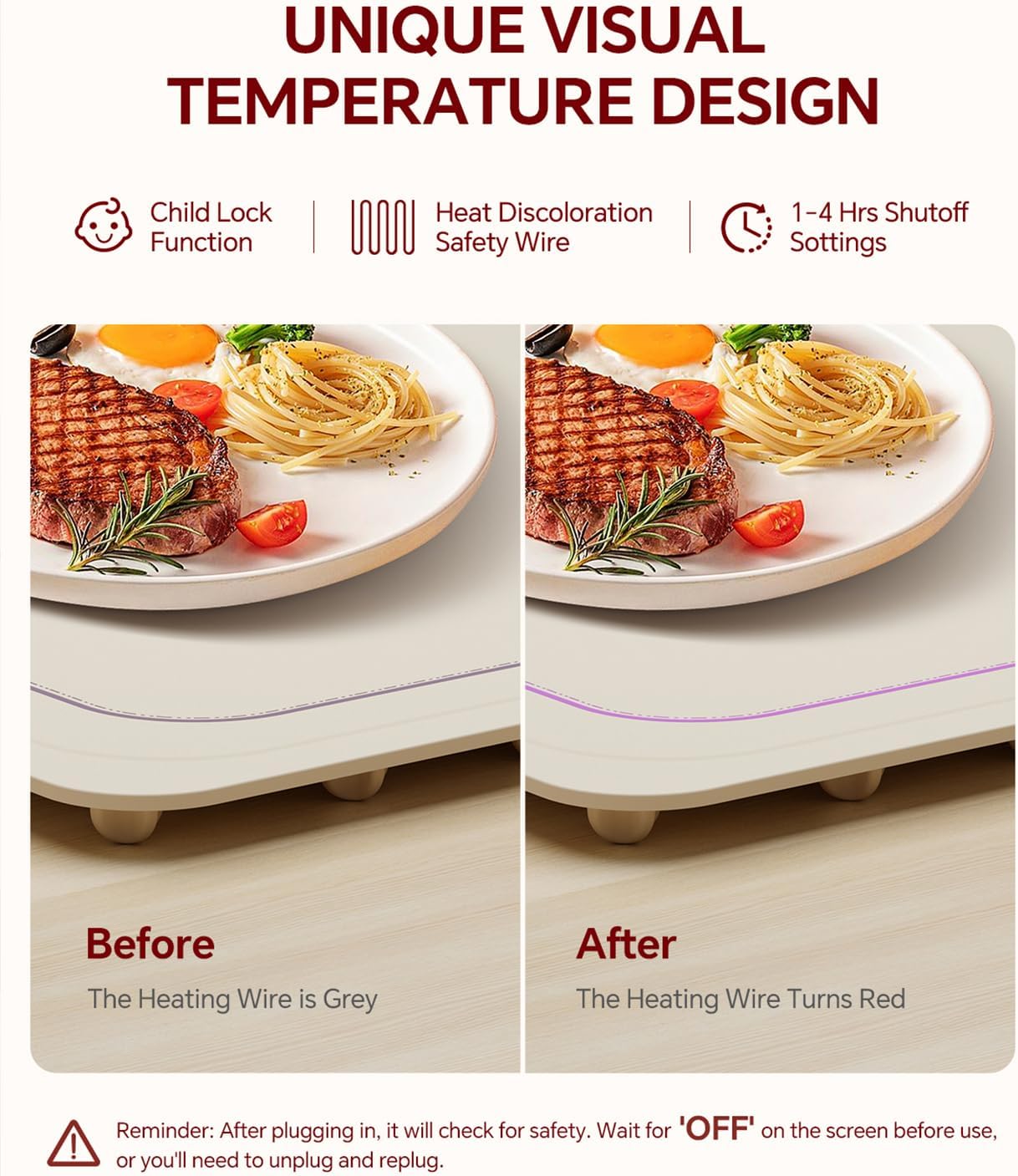 Taseven Food Warming Mat with 7 Temperature Settings and Kids Lock