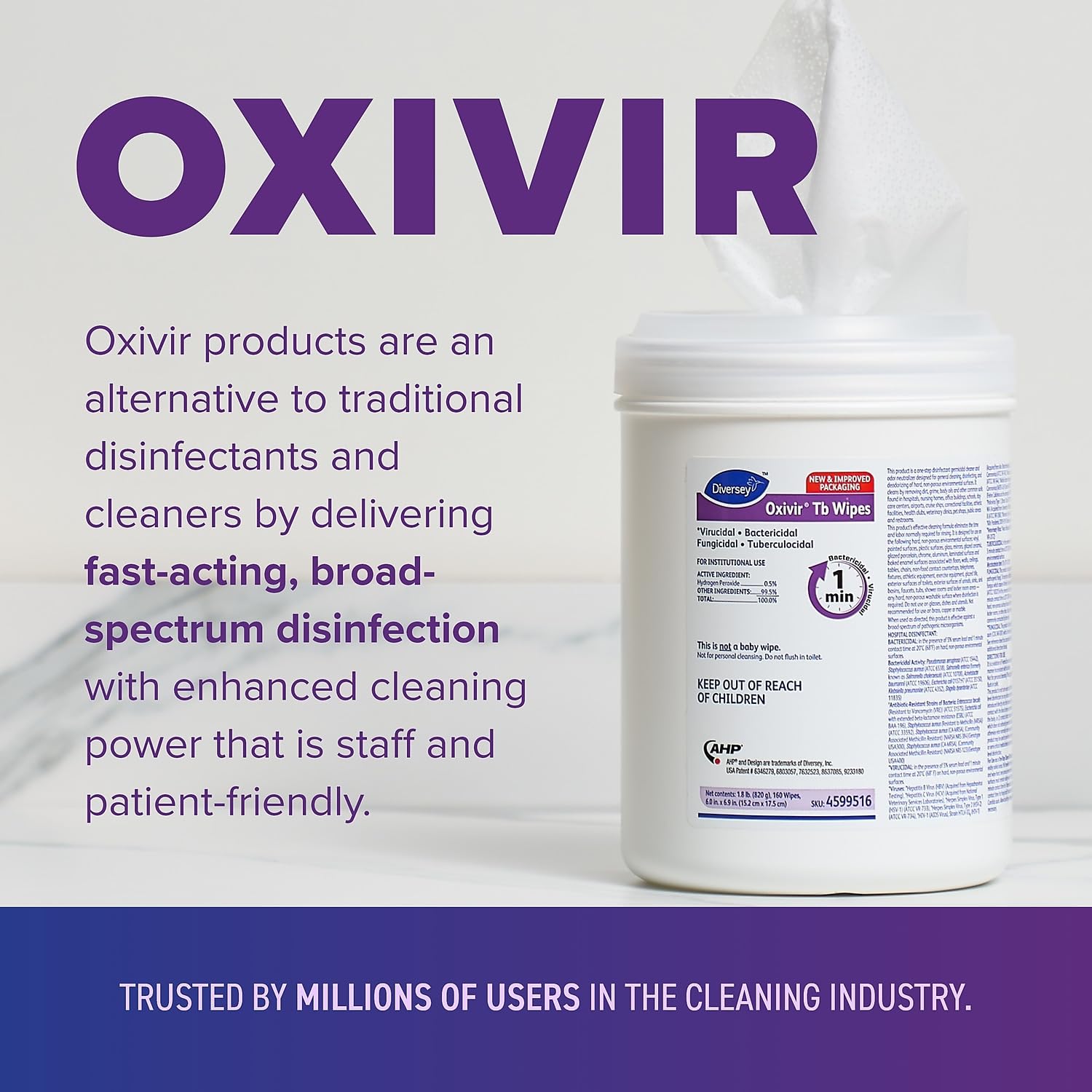 Oxivir Tb 4599516 Disinfectant Wipes 160 WipesCanister