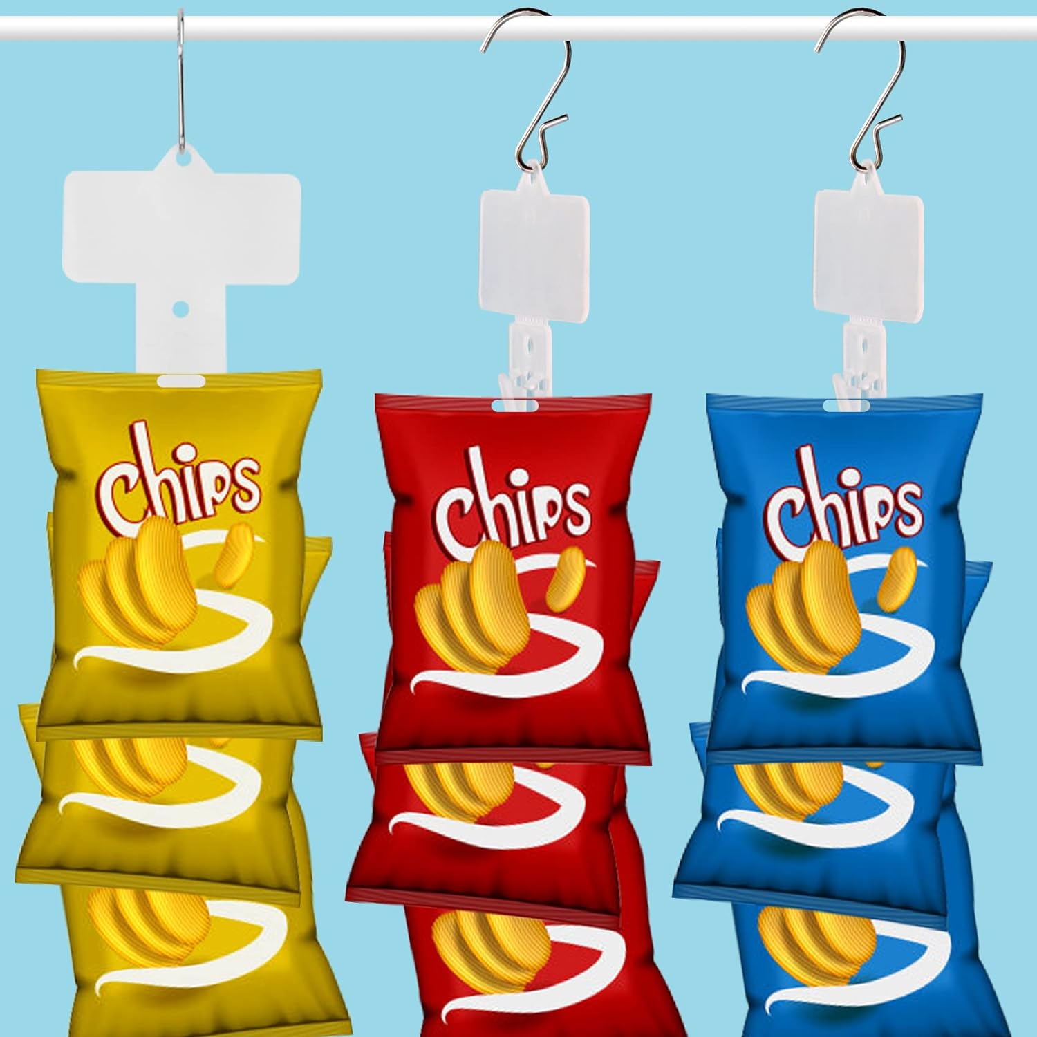 12 Pack Station Hanging Merchandise Strips with S Hooks