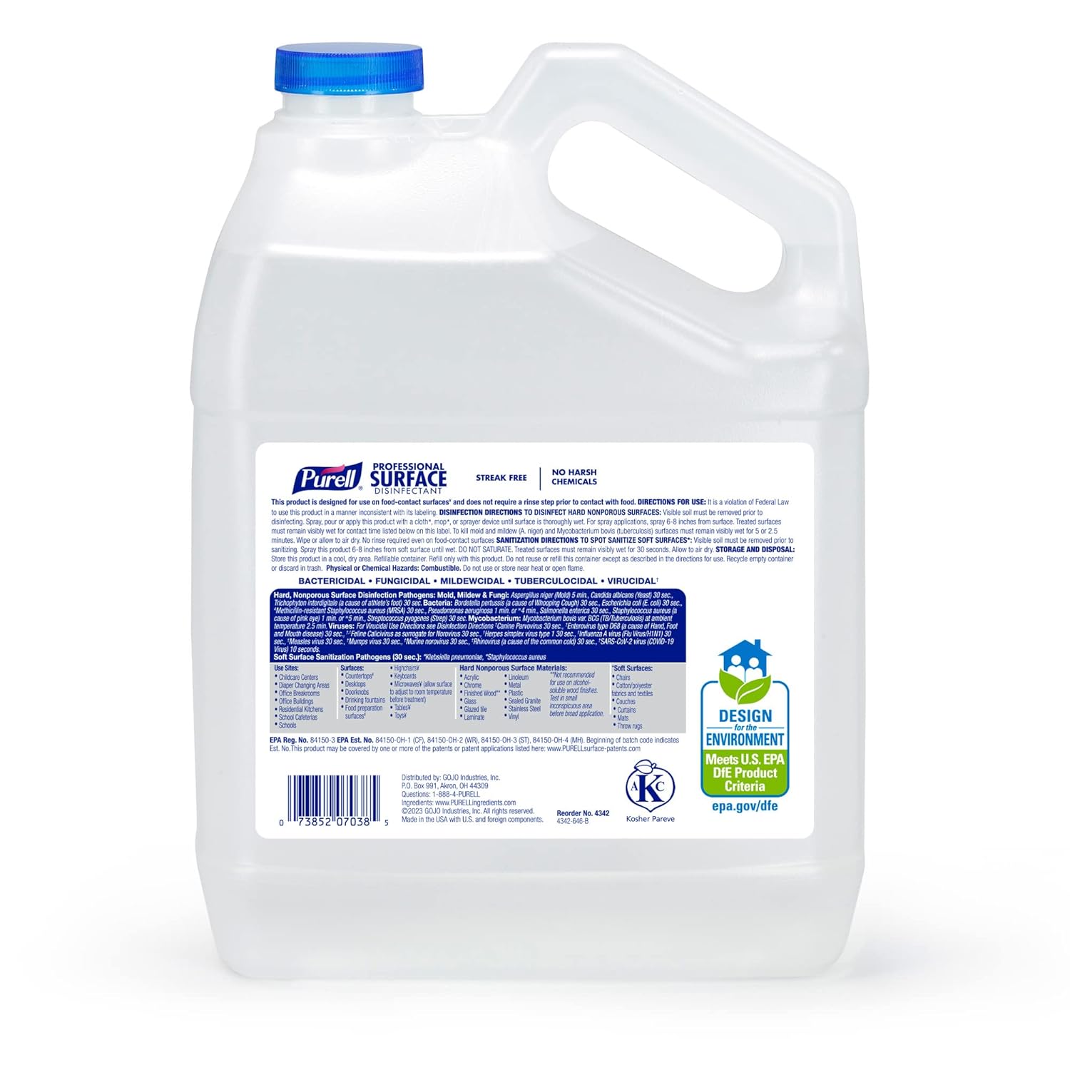 Purell Professional Surface Disinfectant Refill 1 Gallon Pack of 4