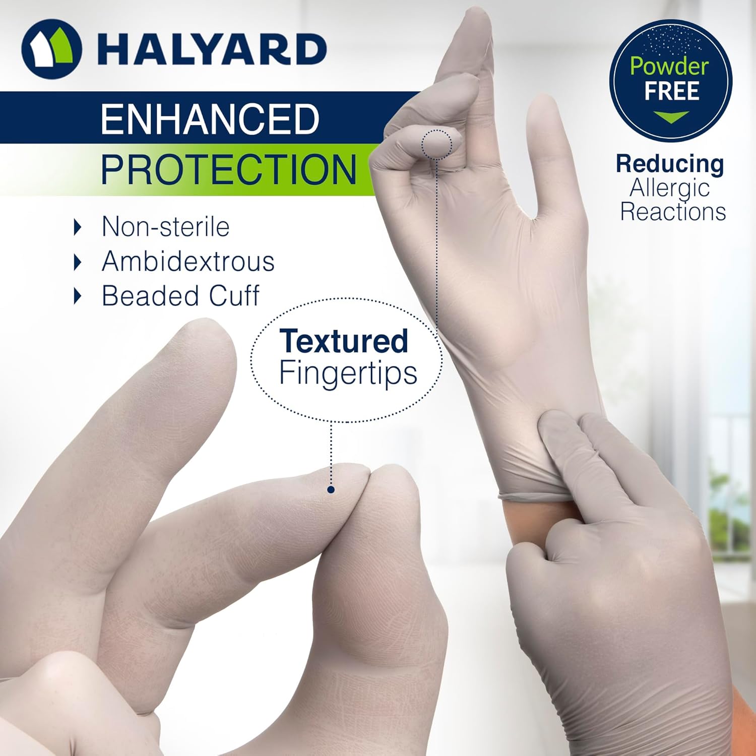 HALYARD Sterling SG Nitrile Powder-Free Exam Gloves Box of 250