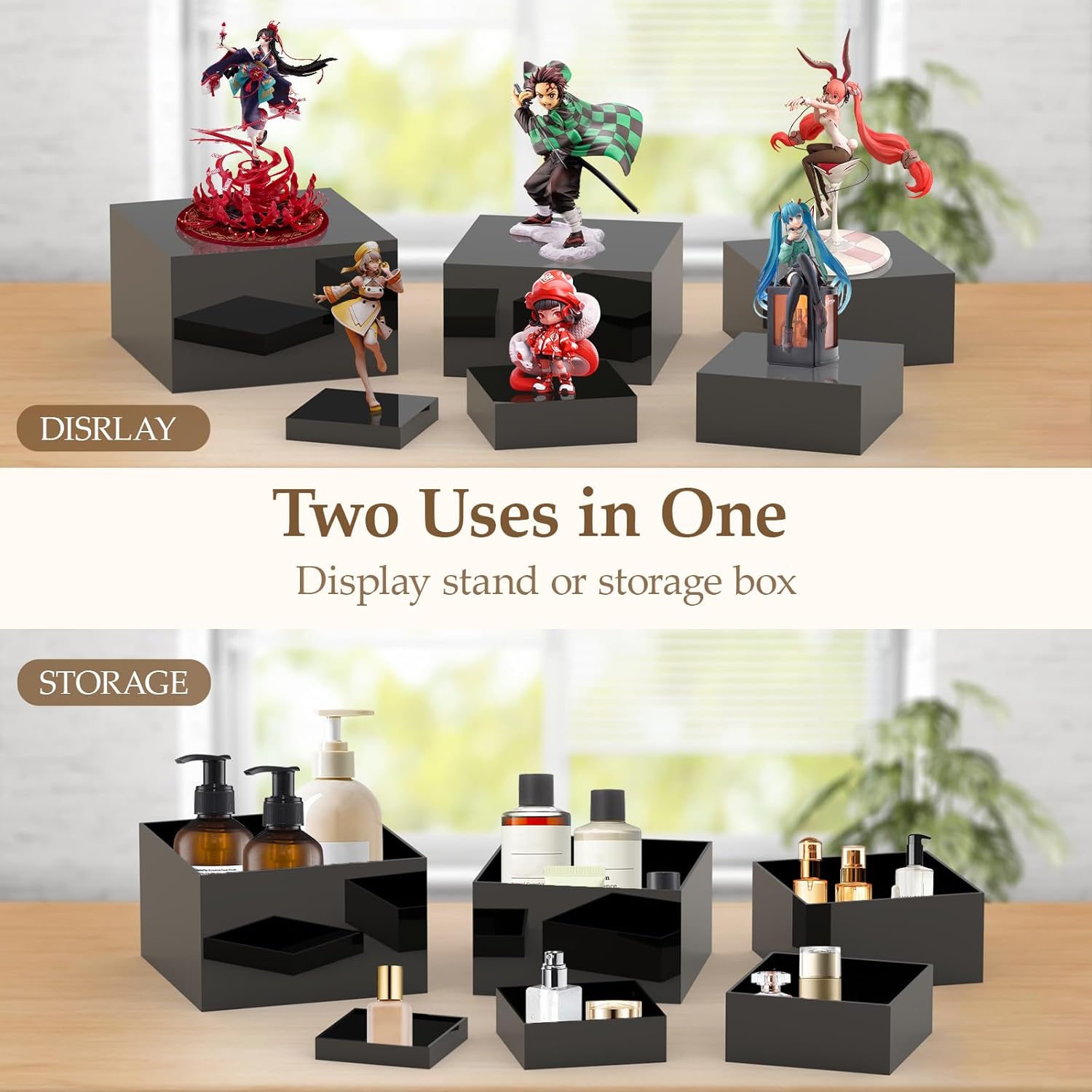 CHONOVO Buffet Risers Set of 6 Acrylic Display Stands