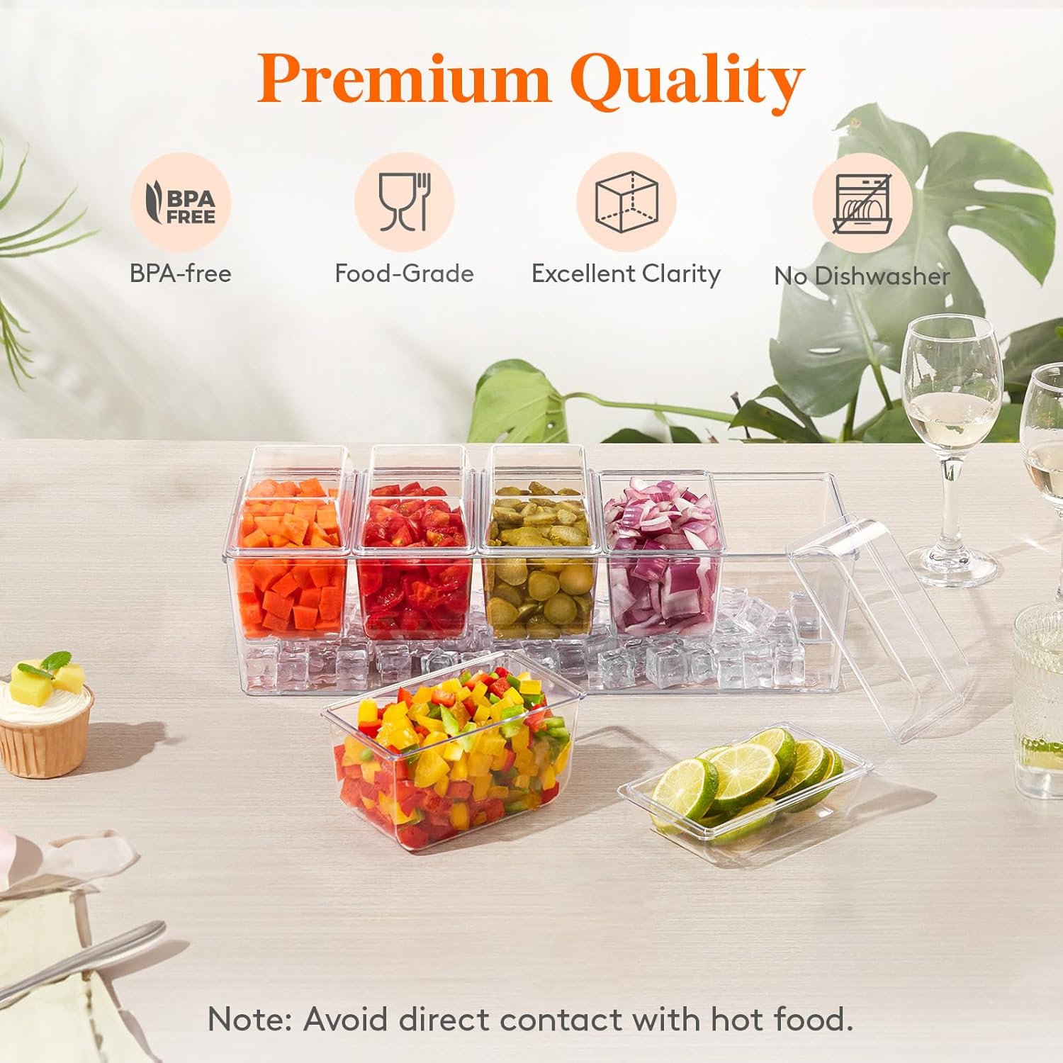 Lifewit Taco Bar Serving Set with 5 Containers and Accessories