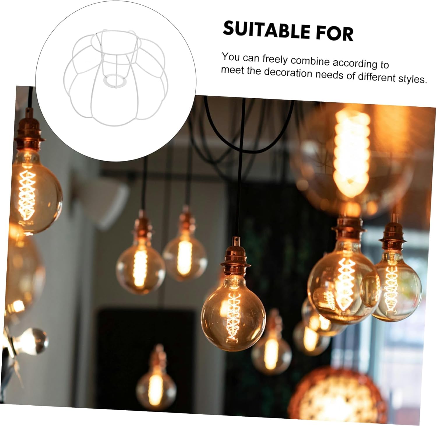 Vintage Iron Wire Pumpkin Lampshade Holder DIY Table Lamp Frame