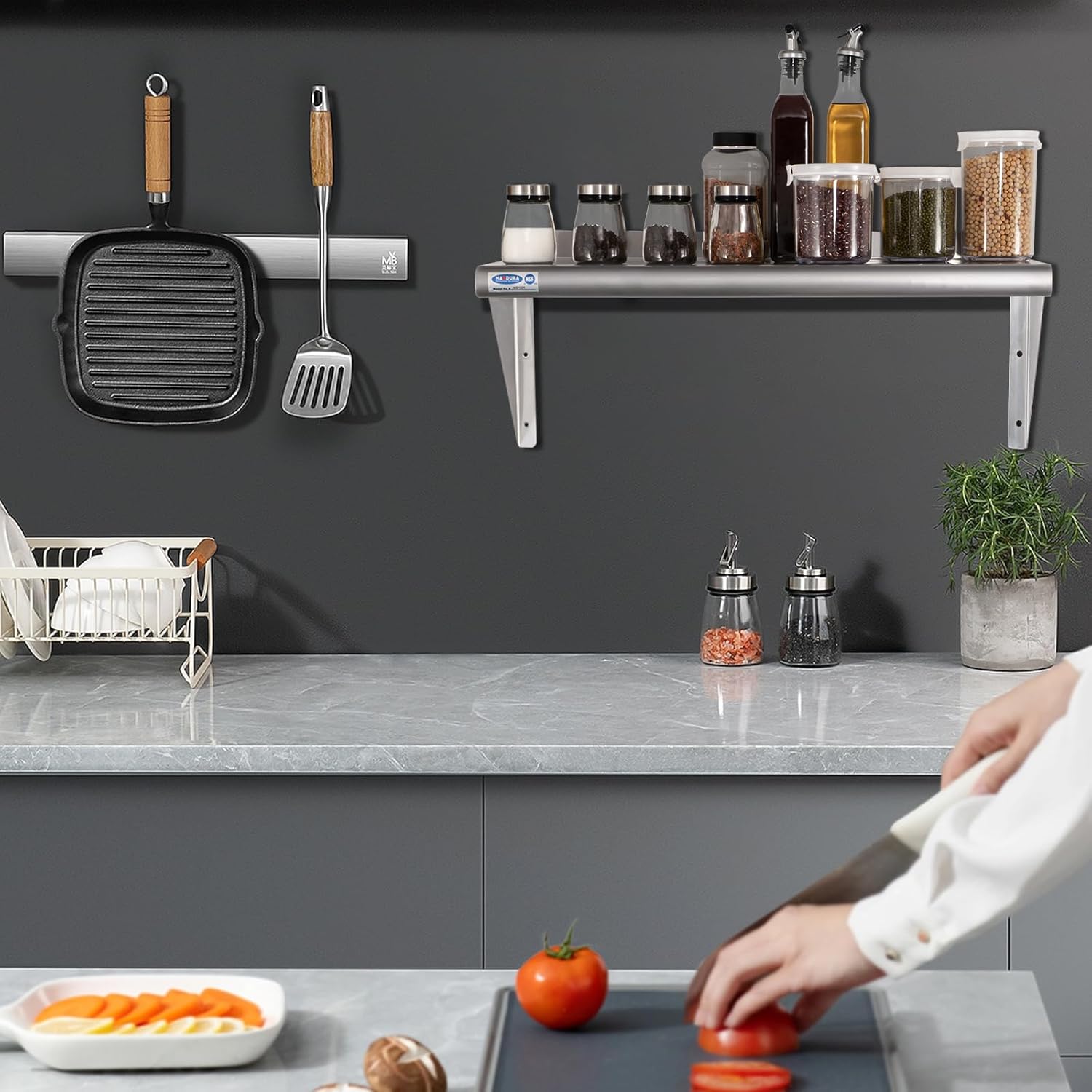 HARDURA Stainless Steel Shelf 14x36 Wall Mount