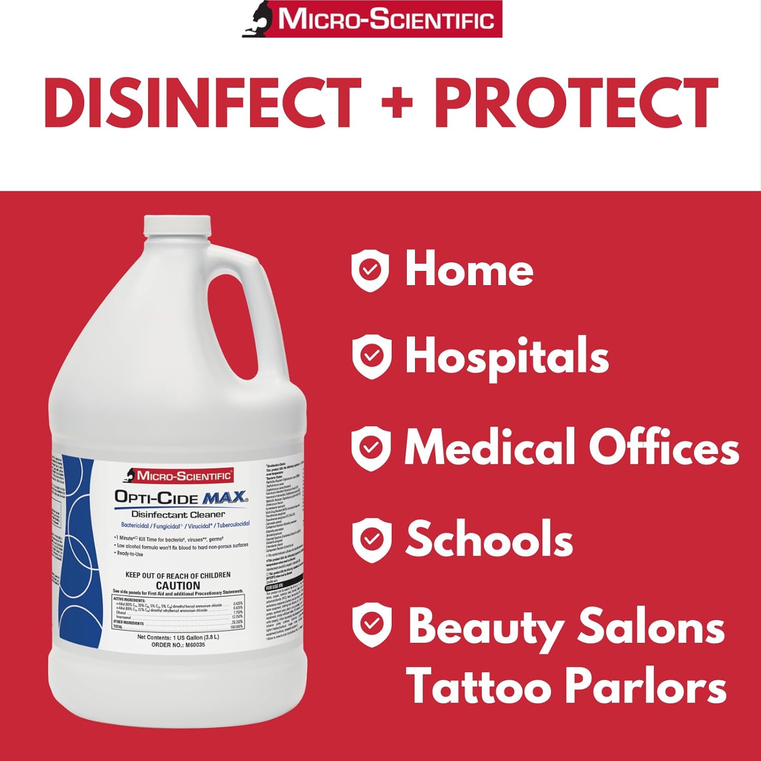 Micro-Scientific M60035 Opti-Cide Max Disinfectant Cleaner 1 Gallon