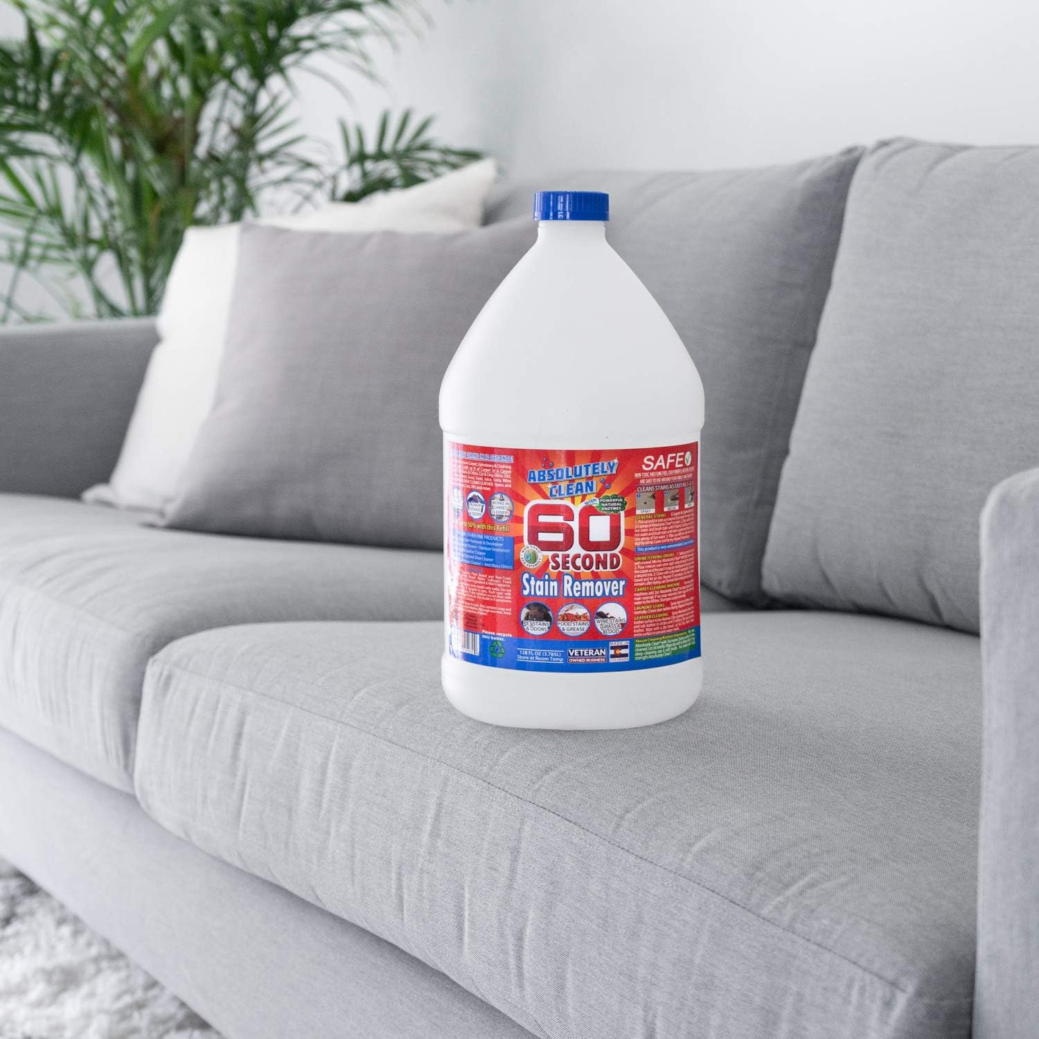 Absolutely Clean 60 Second Stain Remover - 128oz - Natural Eco Friendly