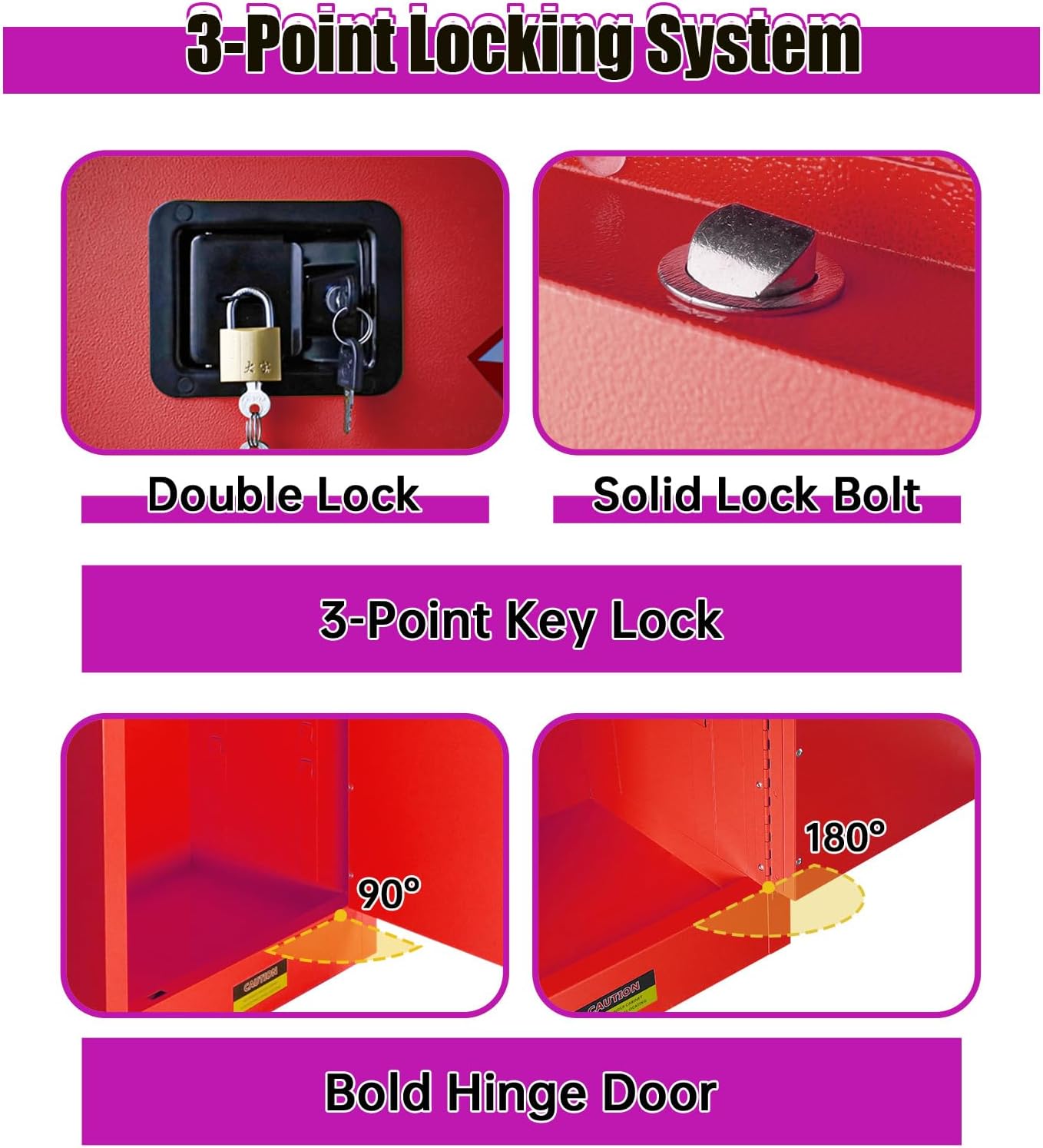 30 Gallon Flammable Safety Cabinet with 3-Point Lock