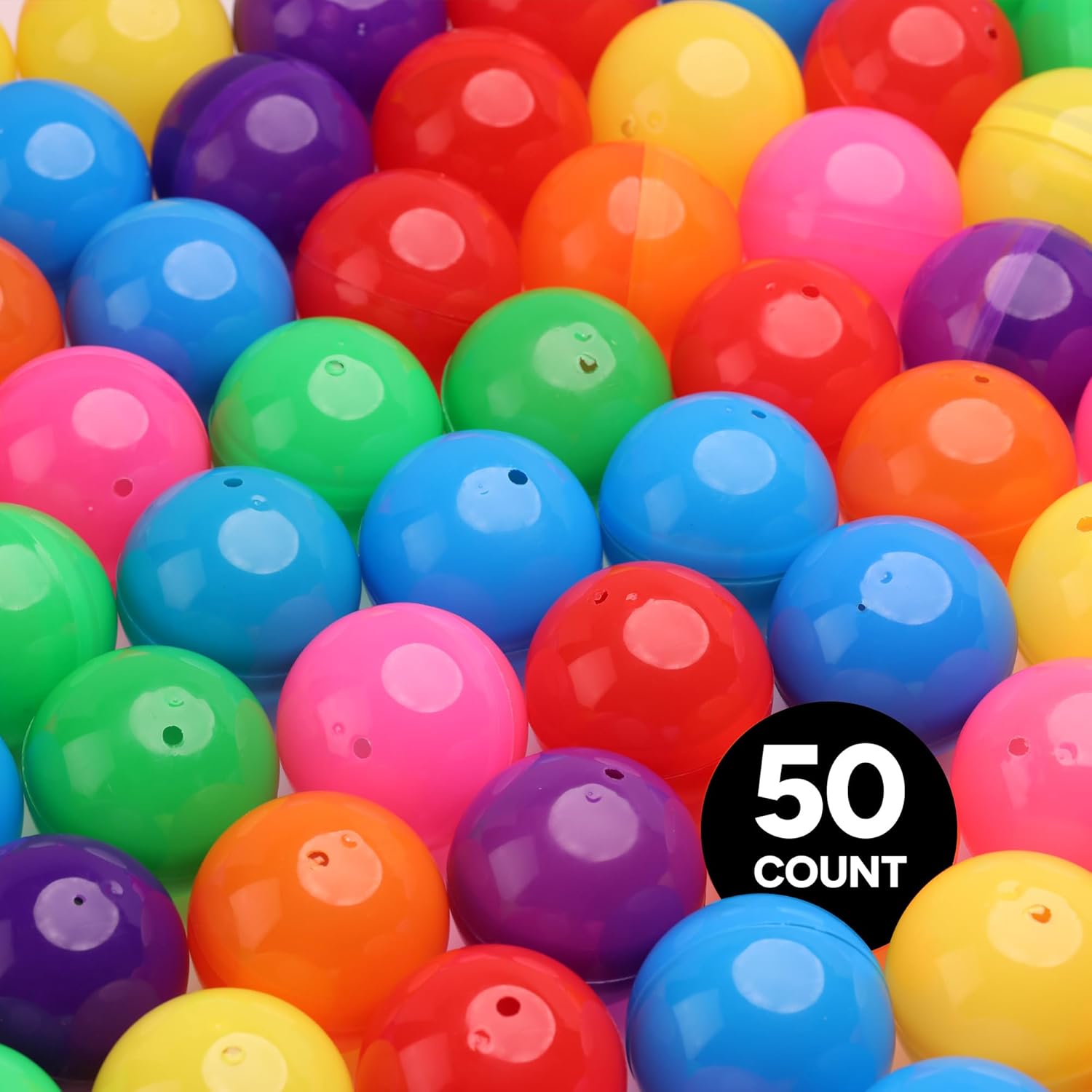 2 Inch Empty Colored Round Capsules 50 Pcs Bulk 7 Colors