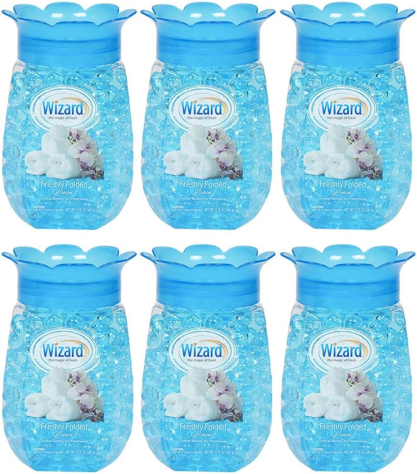 6 Wizard Odor Eliminator Gel Beads 12oz for Home and Auto