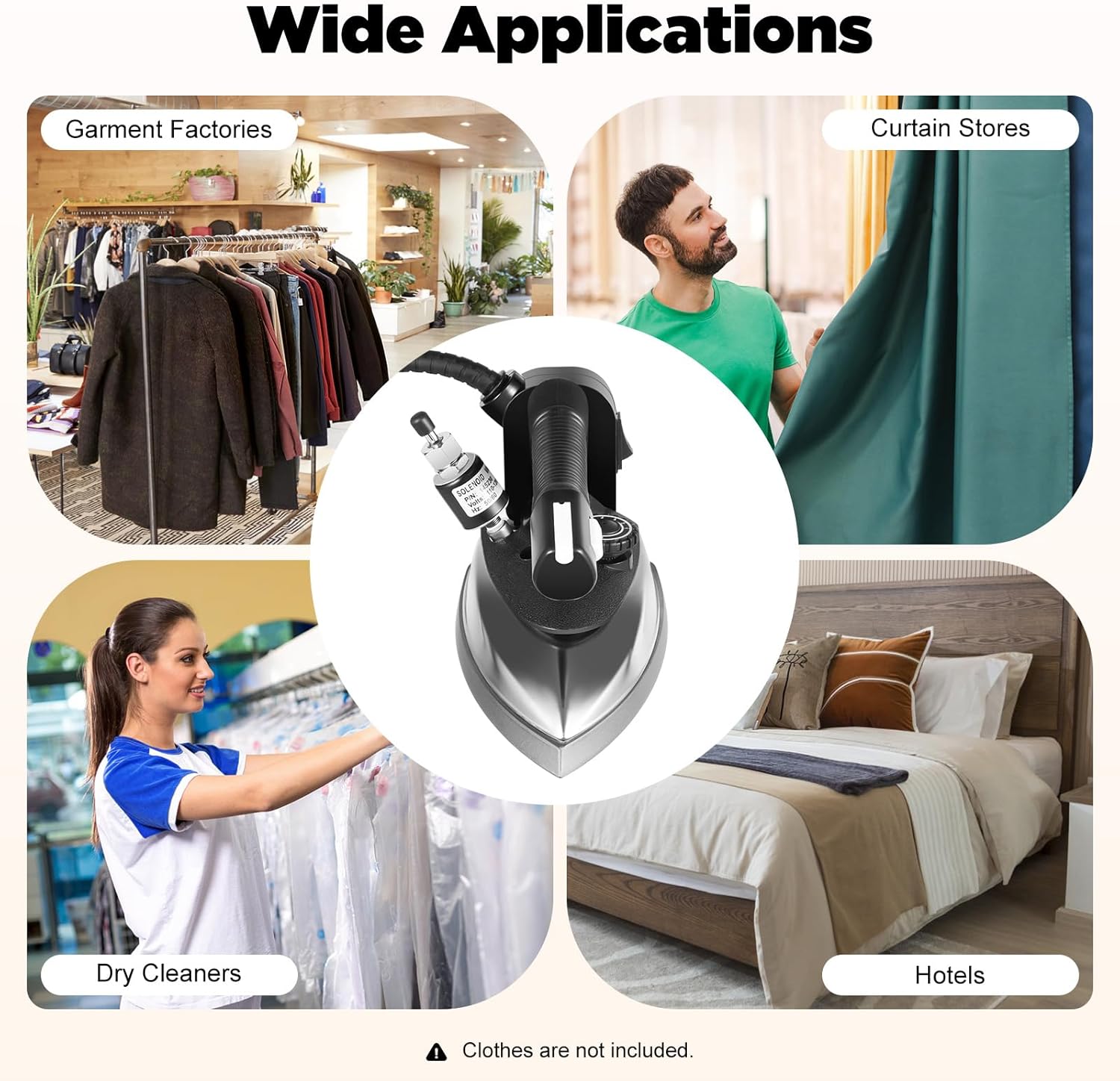 DYRABREST Industrial Gravity Steam Iron with 3L Tank and Accessories