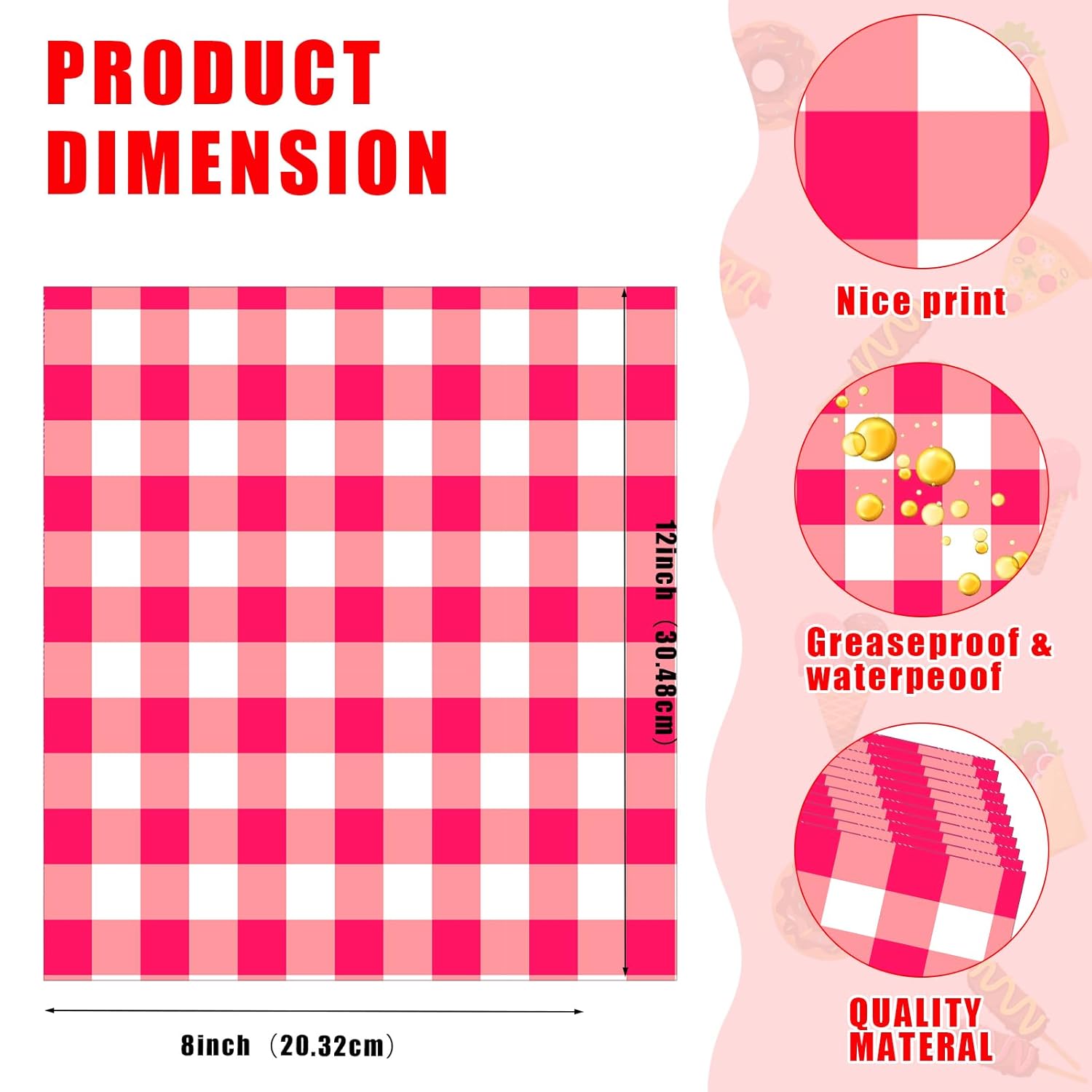 100 Pcs Carnival Food Trays with Waxed Paper for Parties