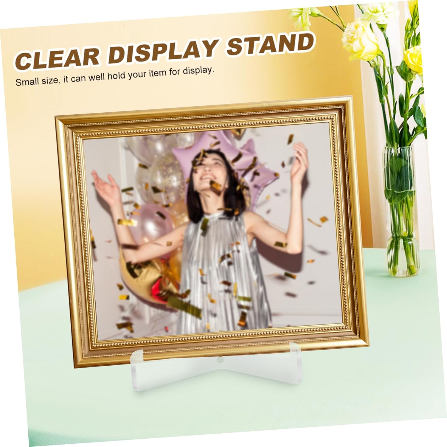 Cabilock 22Pcs Acrylic Easel Stand for Plates Photos Artworks Home Decor Display