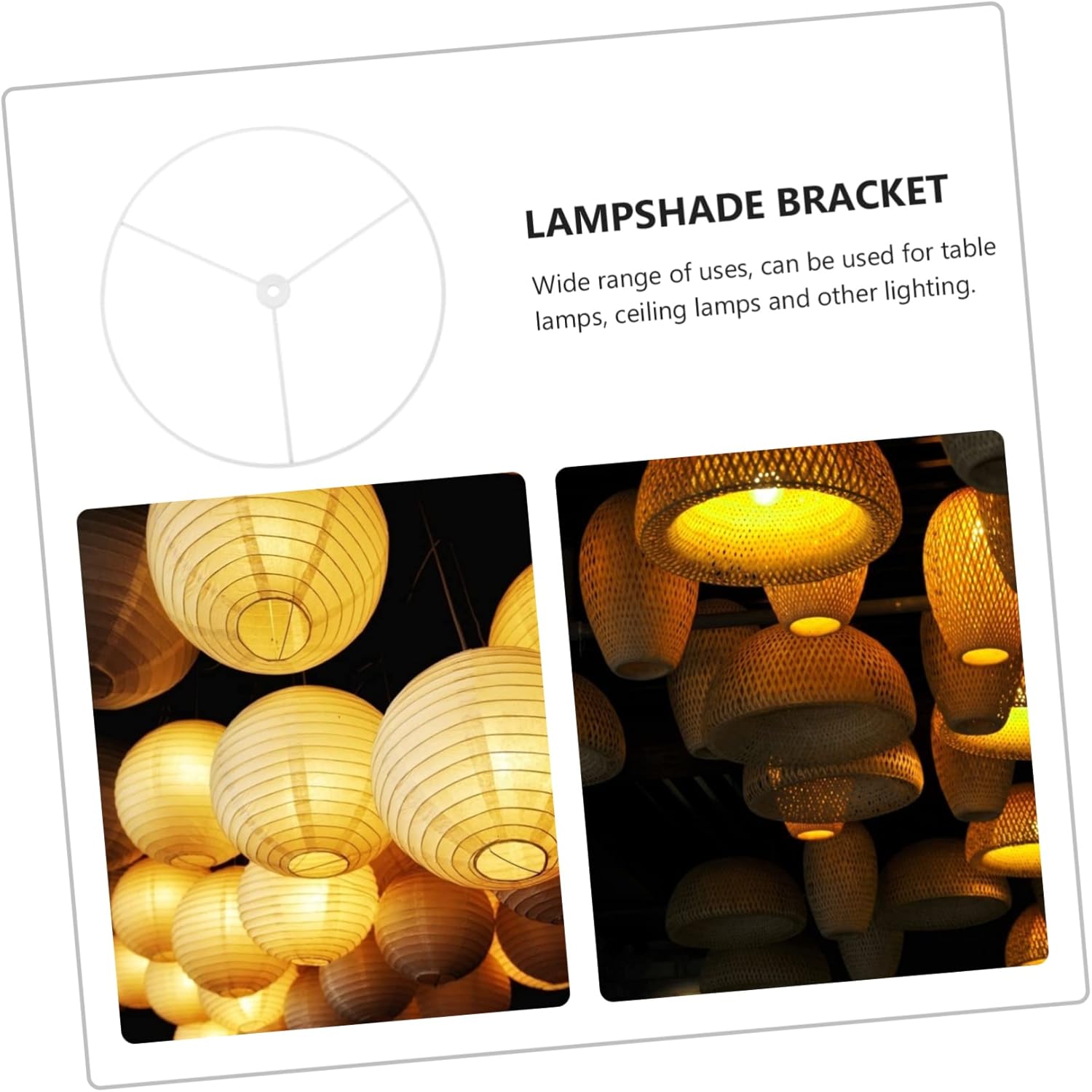 2pcs Metal Lampshade Frame Holder for Chandeliers and Ceiling Lights