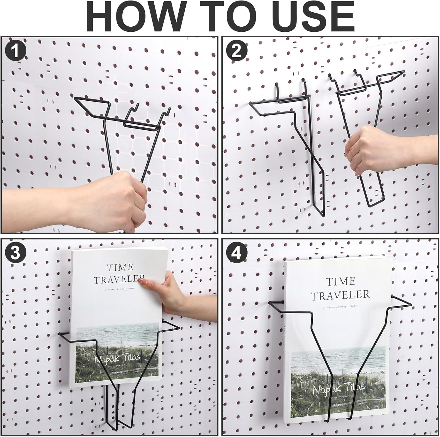 4 Pcs Expandable Literature Display for Pegboard