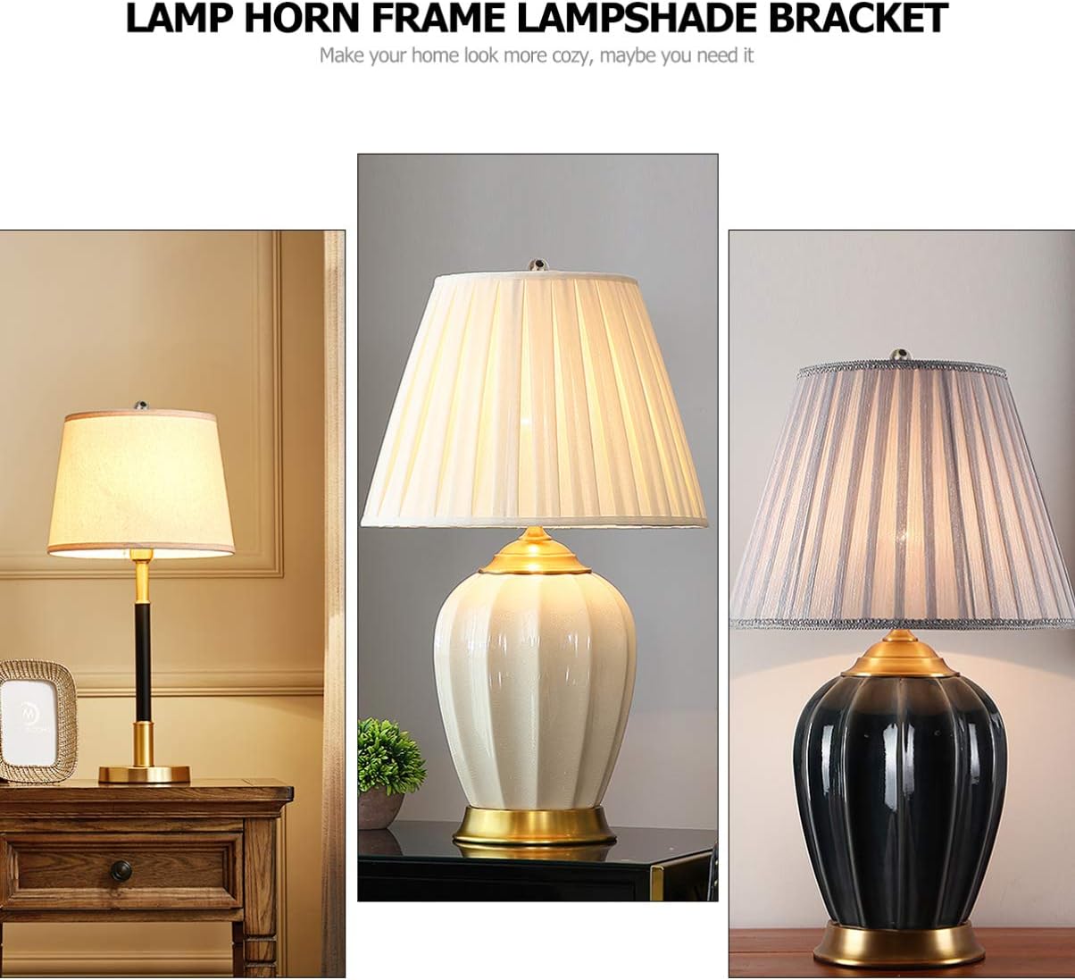 POPETPOP 6 Inch Brass Lamp Harp Holder Kit
