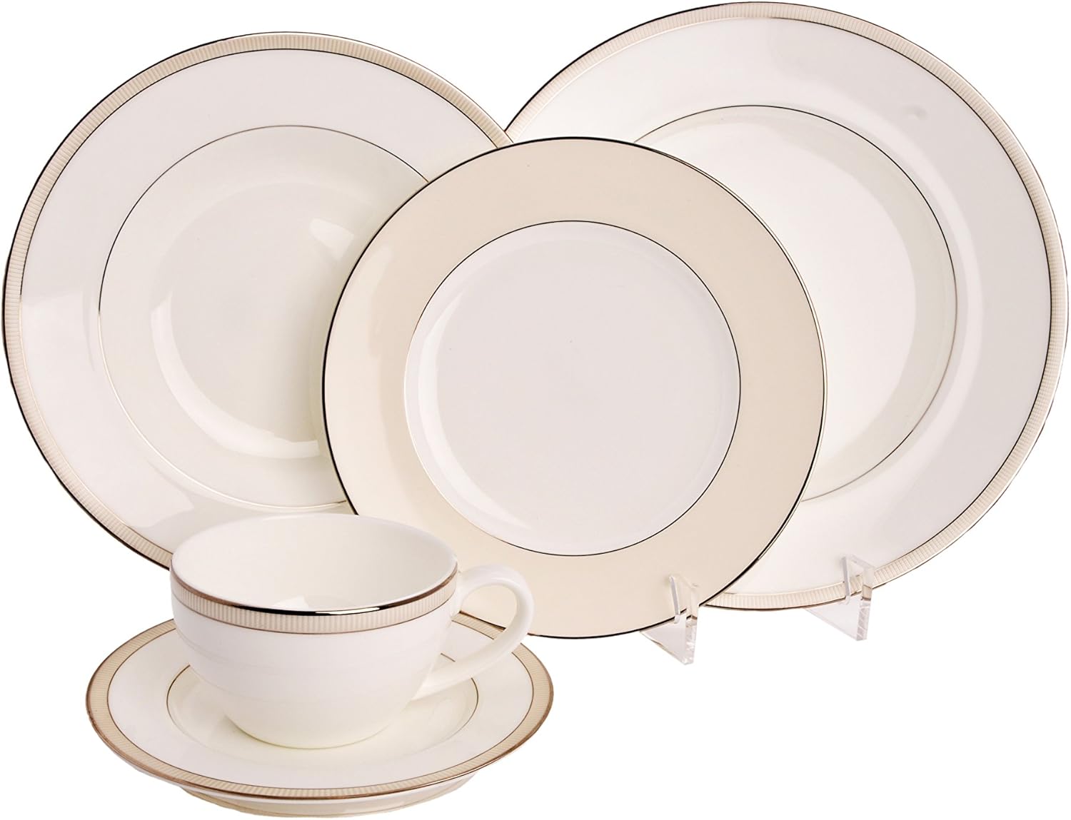 Roberts 5 Piece Dinnerware Display Stand Clear Acrylic Modern Style