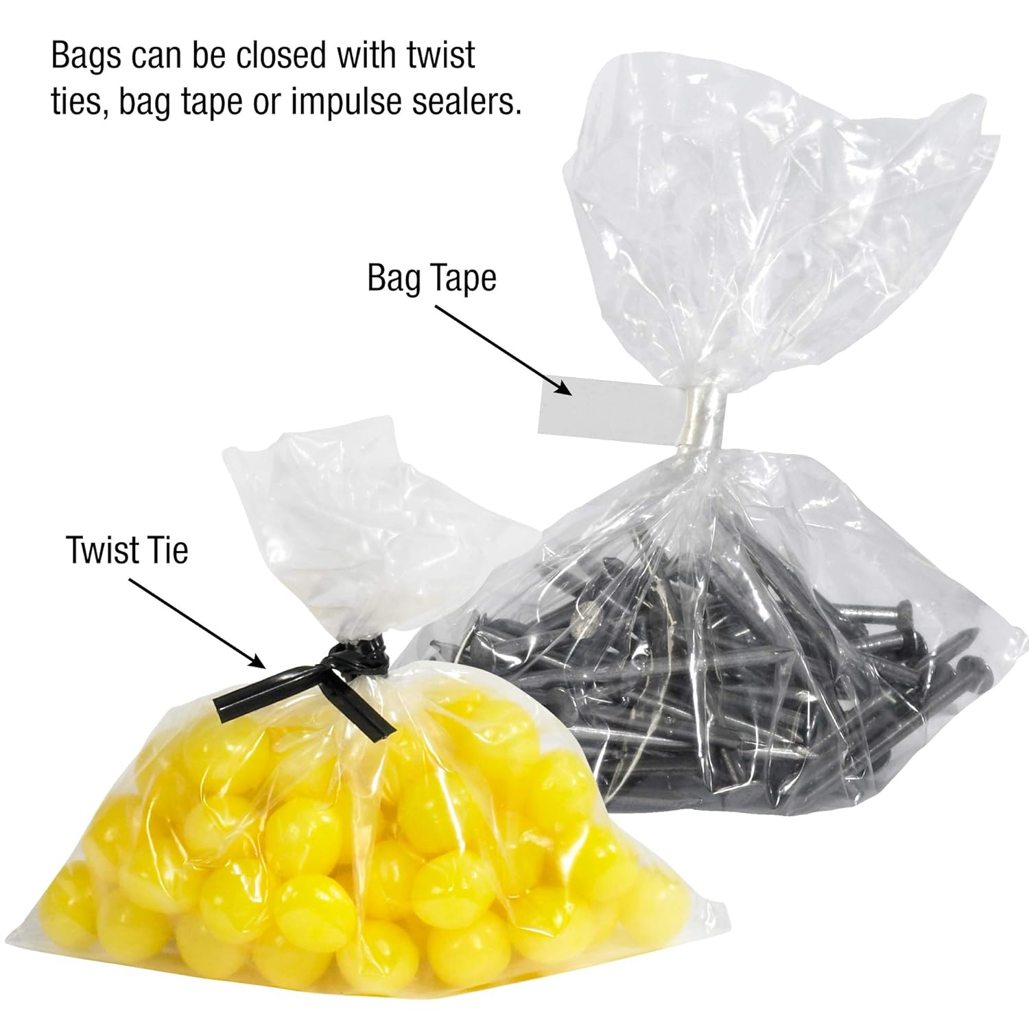 Aviditi 2 x 3 Clear Plastic Poly Bags - 2 Mil Case of 1000