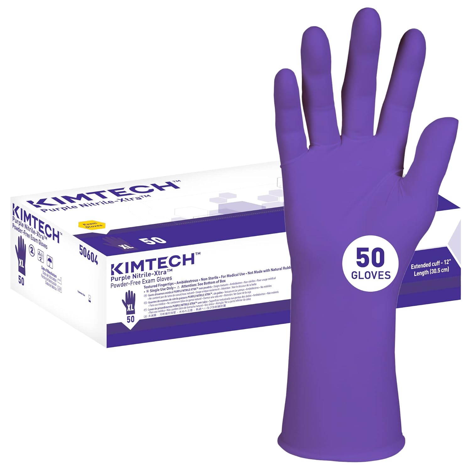Kimtech Purple Nitrile-Xtra Exam Gloves 50Box