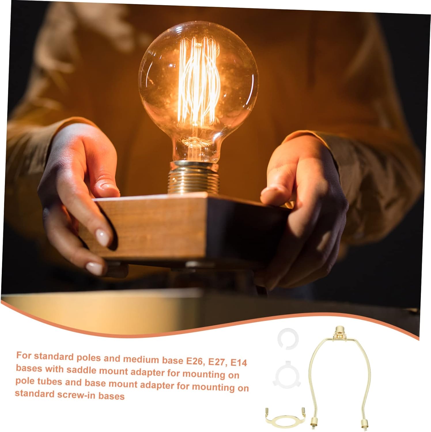 1set Heavy Duty Lamp Harp Bracket Adapter for Table and Floor Lamps