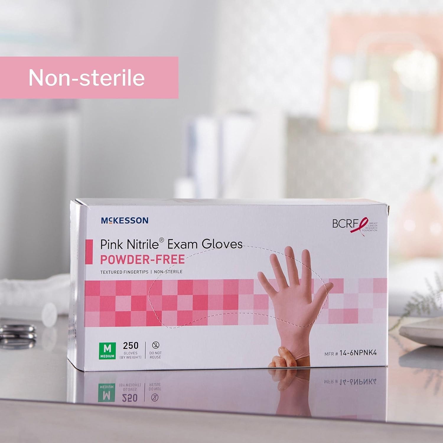 McKesson Pink Nitrile Exam Gloves - Medium 250 Count