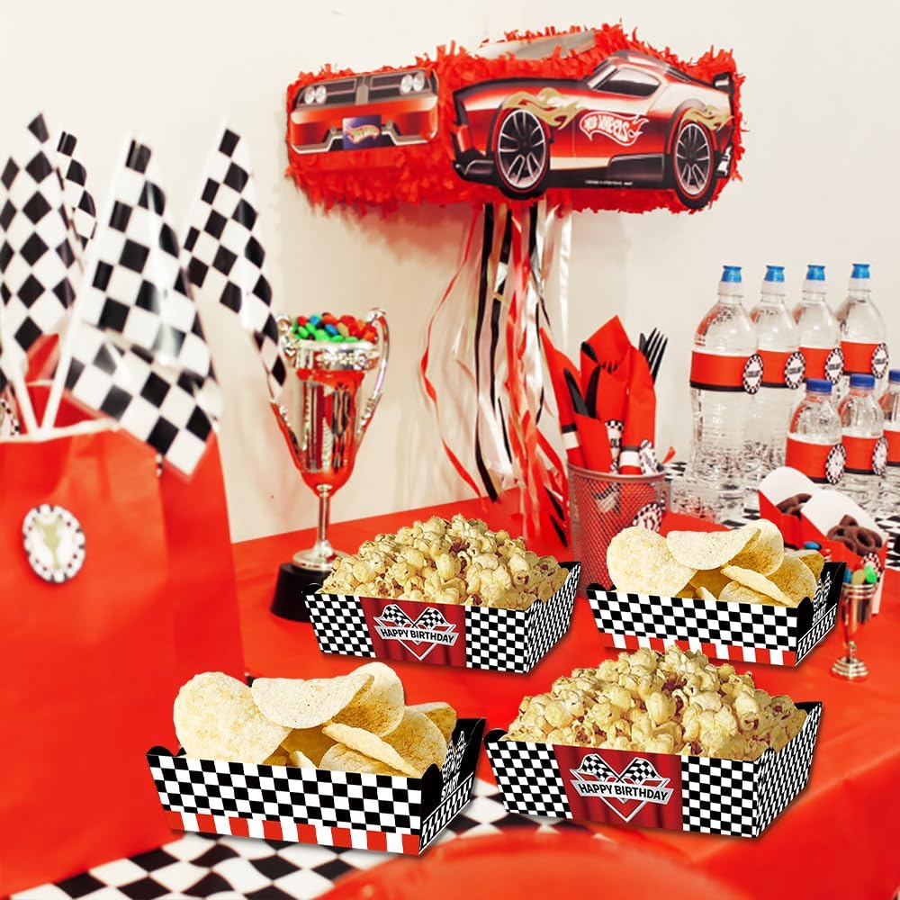 24 Pcs Racing Car Theme Food Trays for Kids Birthday Party
