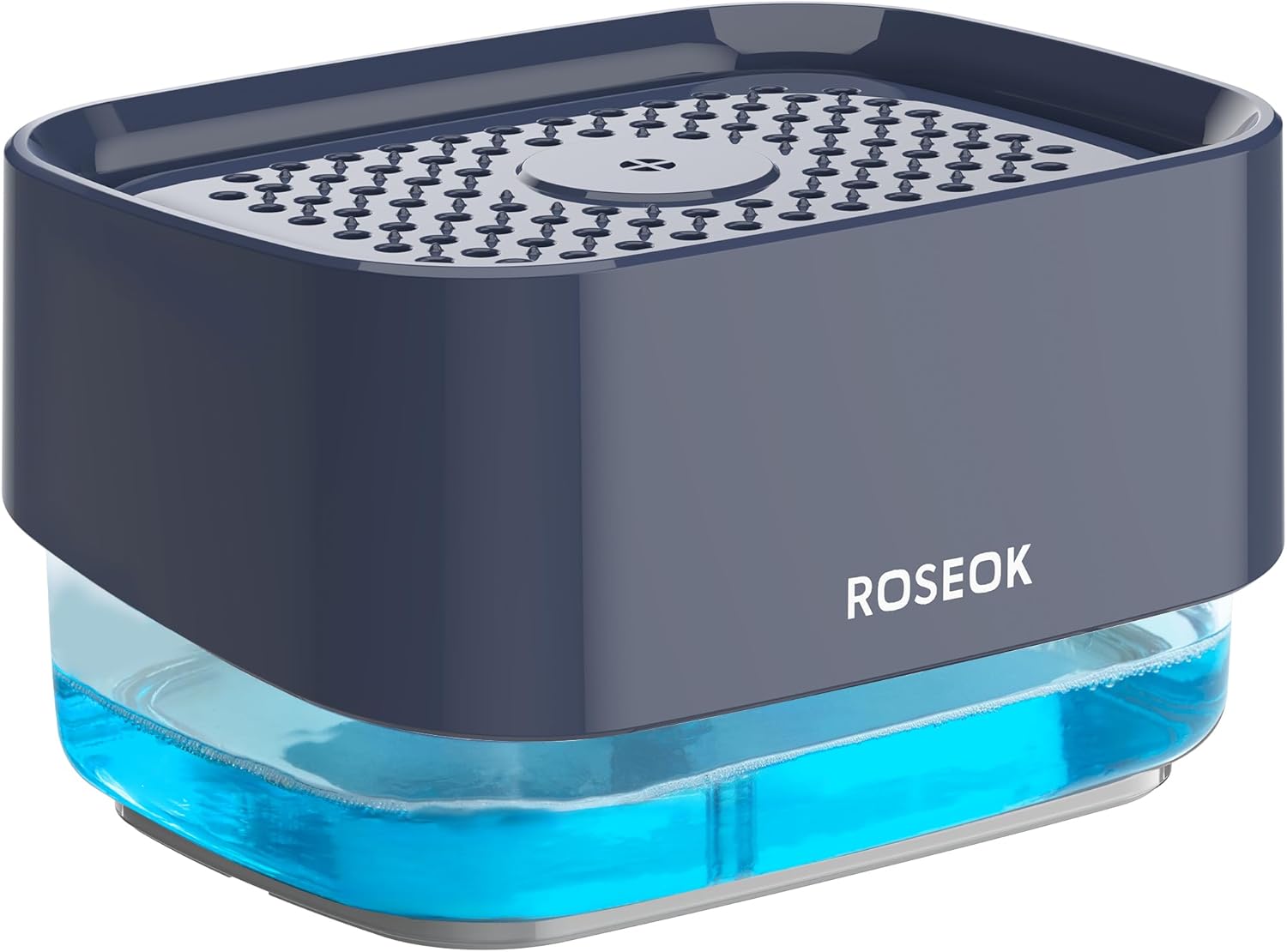 ROSEOK Dish Soap Dispenser with Sponge Holder 17 Ounces Navy Blue