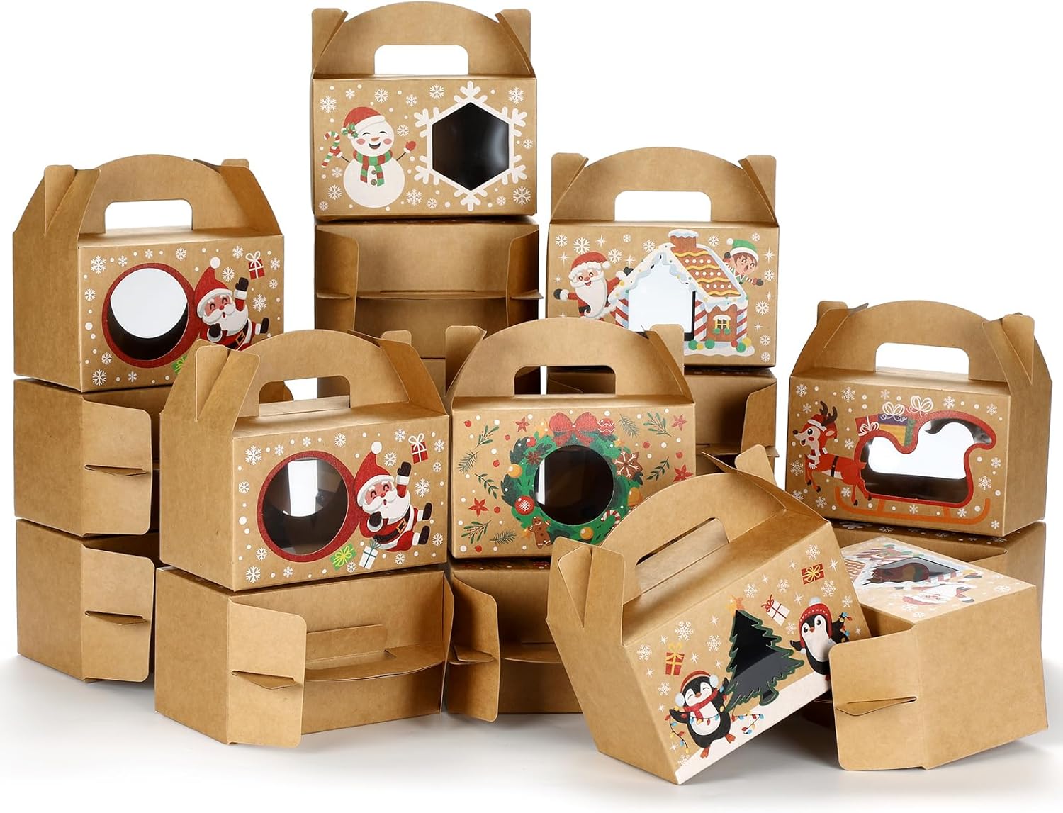 Fulmoon 24 Pcs Christmas Gift Boxes with Window