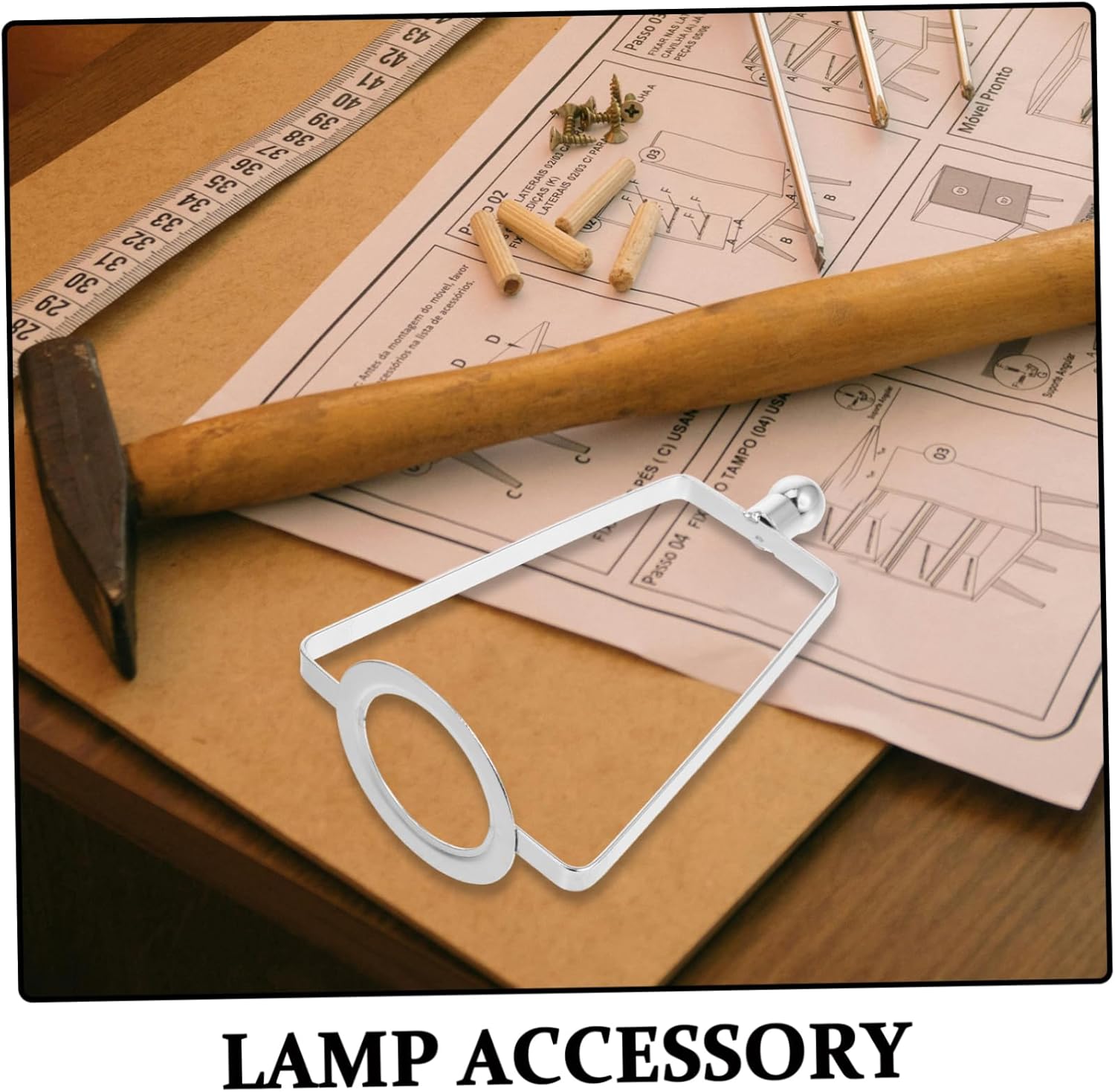Crystal Lamp Stand for DIY Harp Lamp Shade Frame Adapter