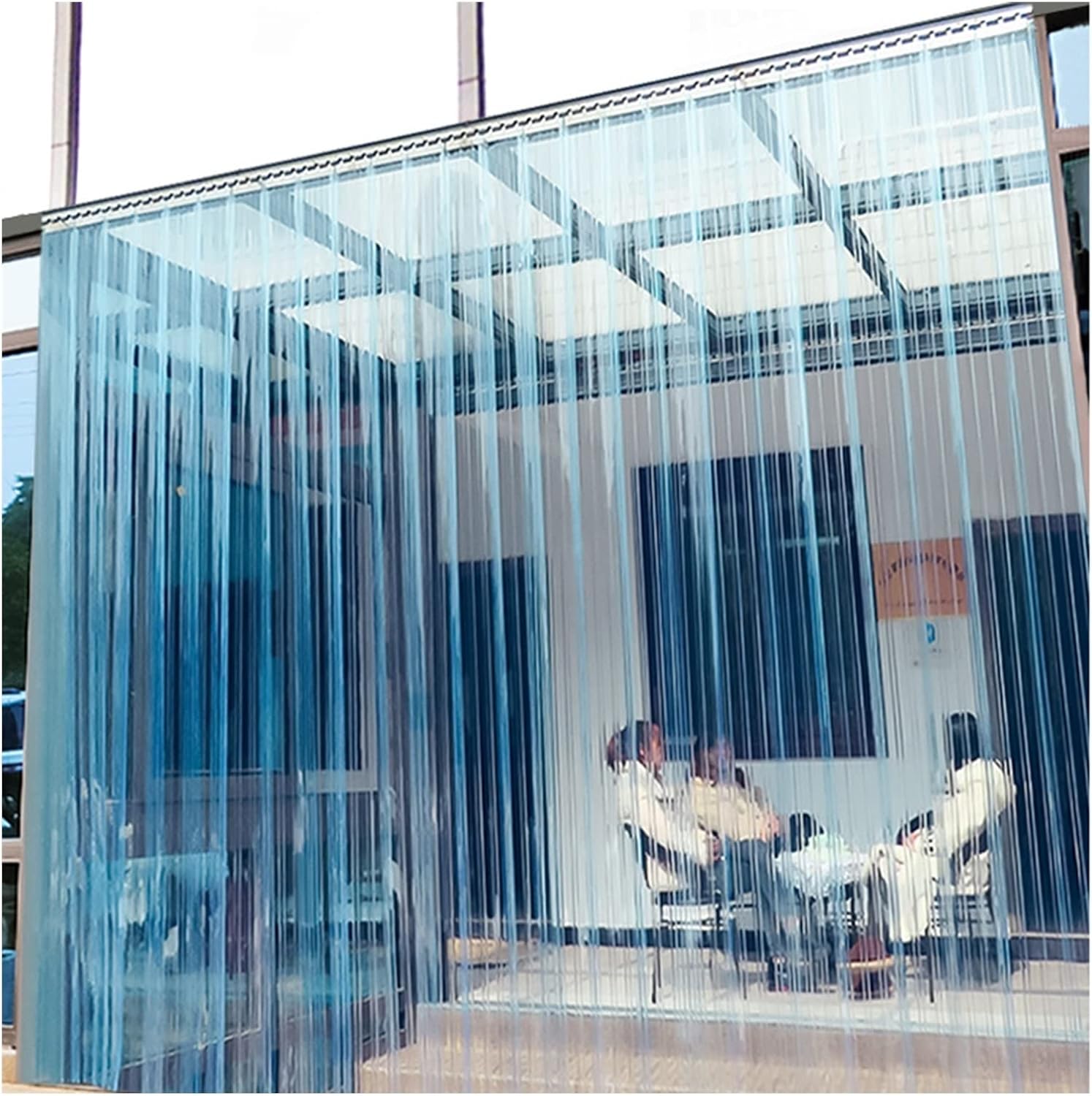 NOSYI Blue PVC Ribbed Strip Curtain 10pcs