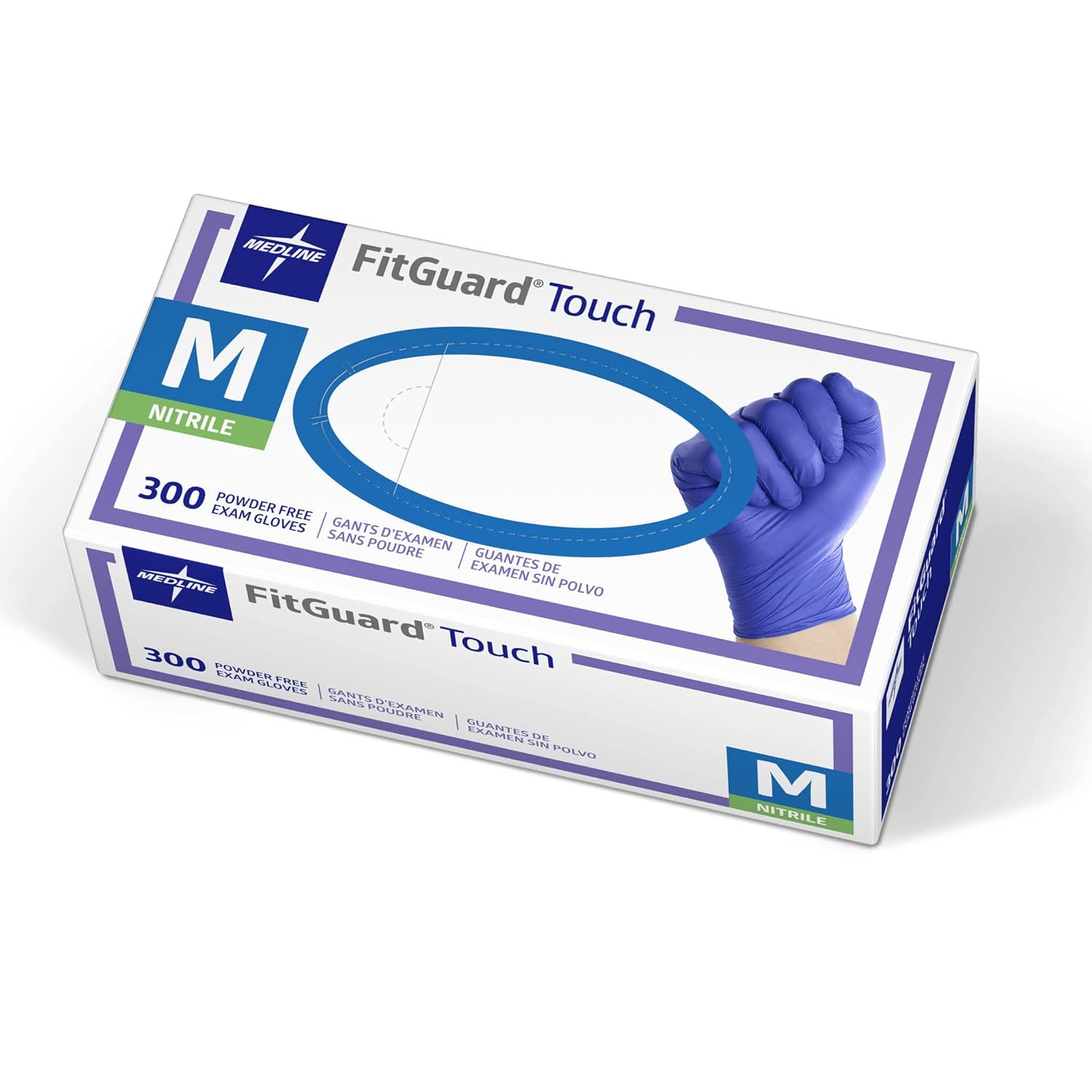 Medline FitGuard Touch Nitrile Exam Gloves 300 Count Medium Powder Free