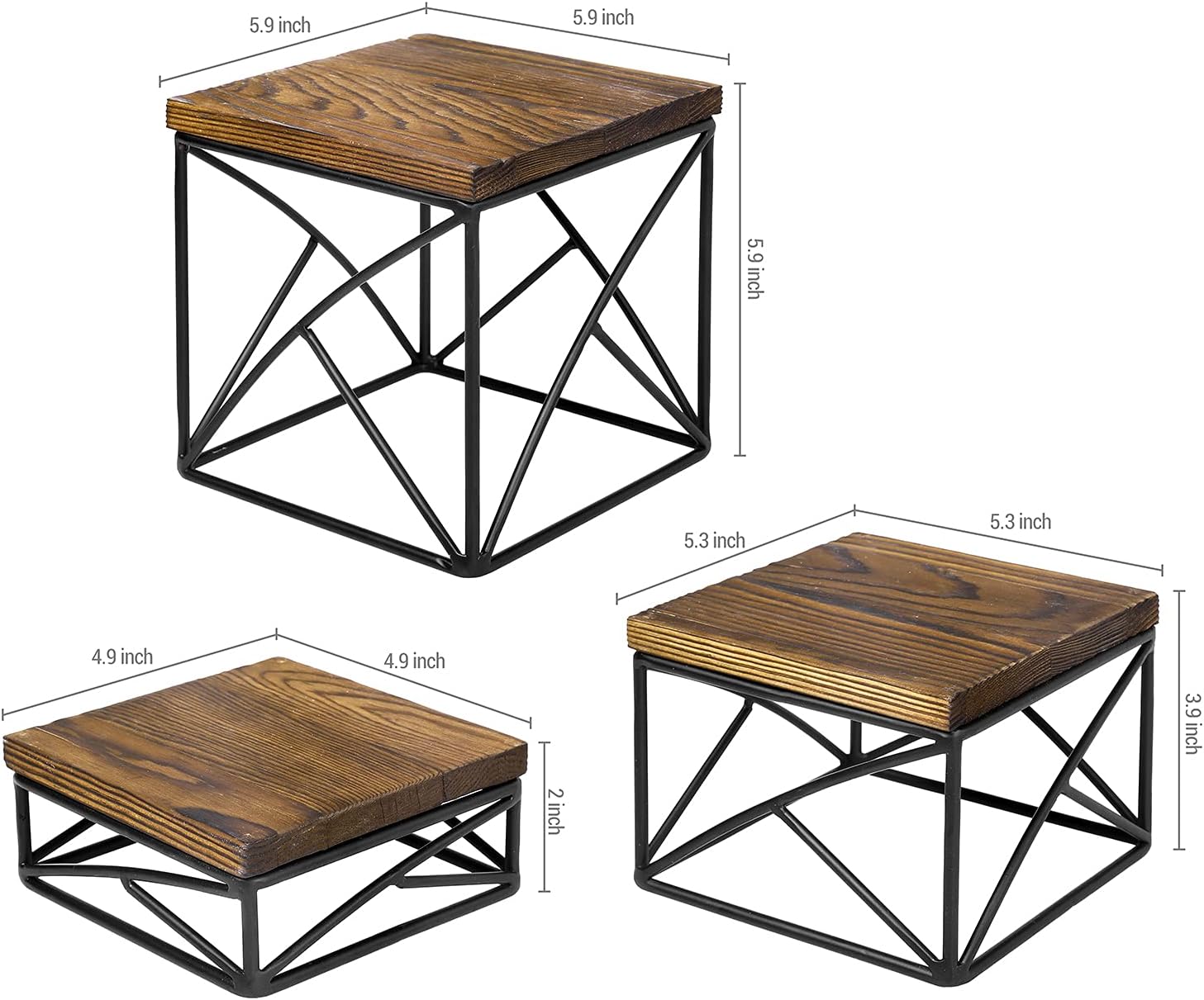 MyGift Modern Tabletop Dessert Stand Risers Set of 3