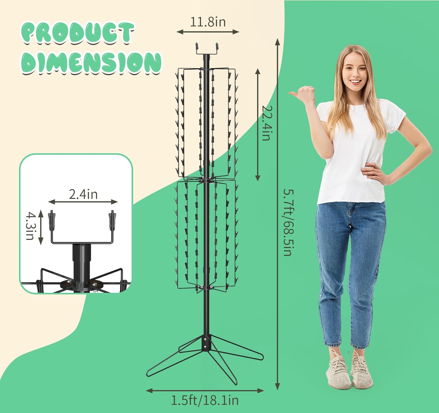 Lesolar Rotating Snack Display Stand with Sign Holder