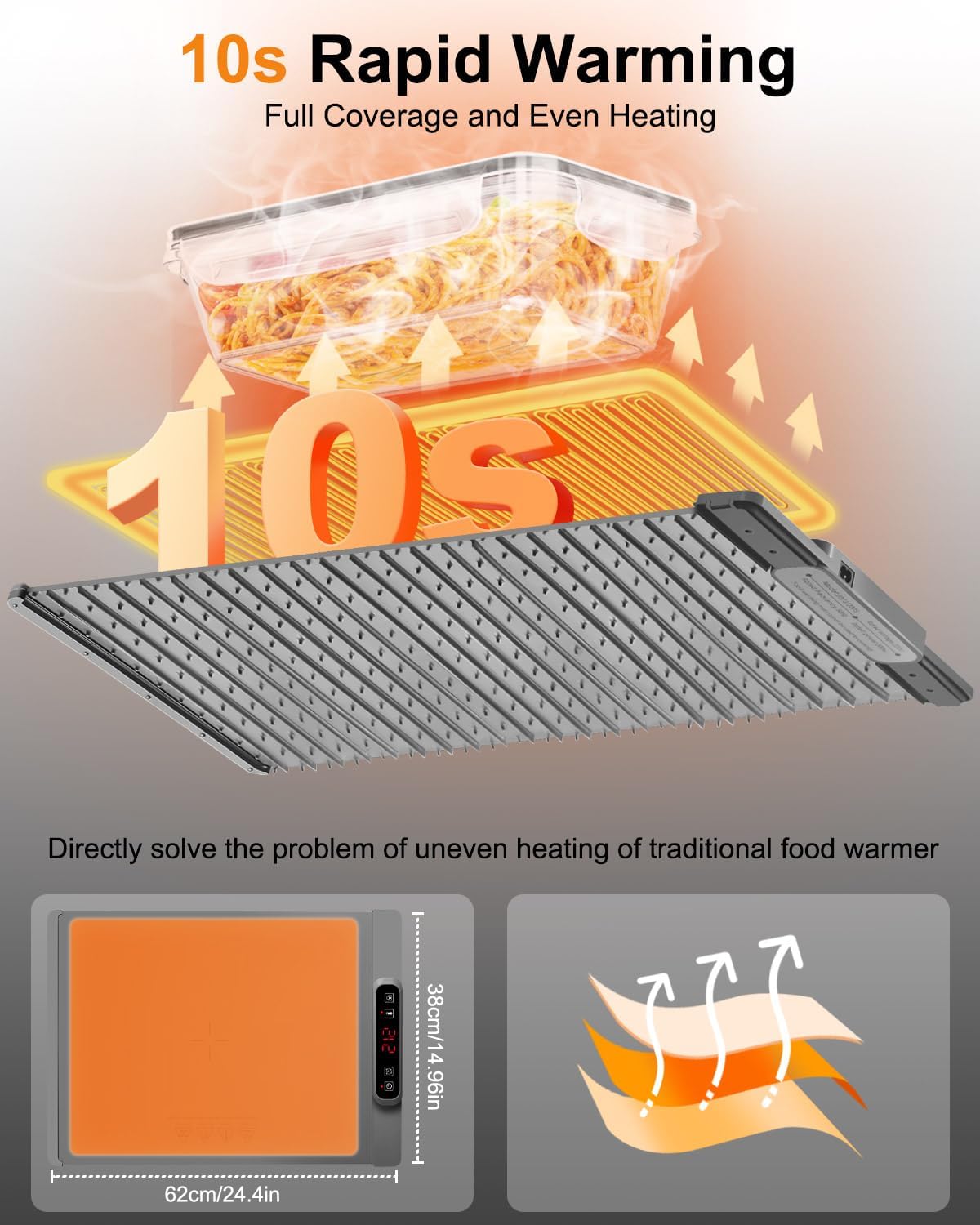 AUTOPkio Electric Warming Tray with 5 Temperature Settings and 4H Auto Shut-Off Timer