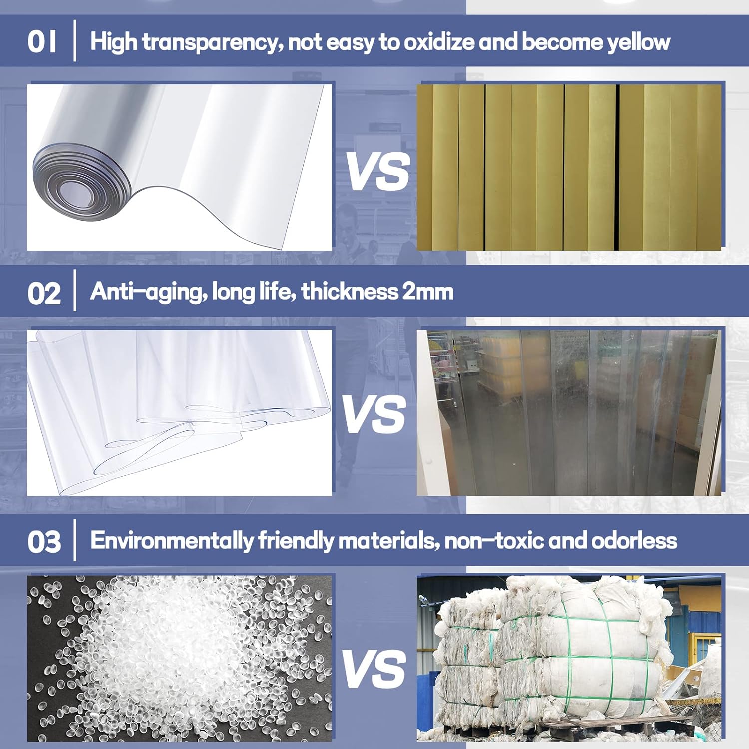Juexica Heavy Duty PVC Door Curtain Kit for Freezers and Warehouses
