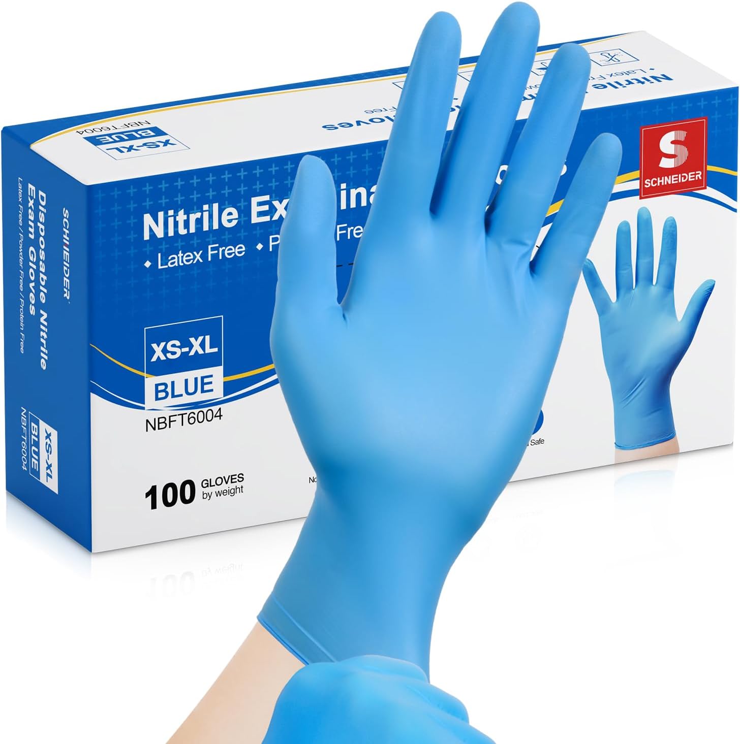 Schneider Nitrile Exam Gloves Blue Disposable