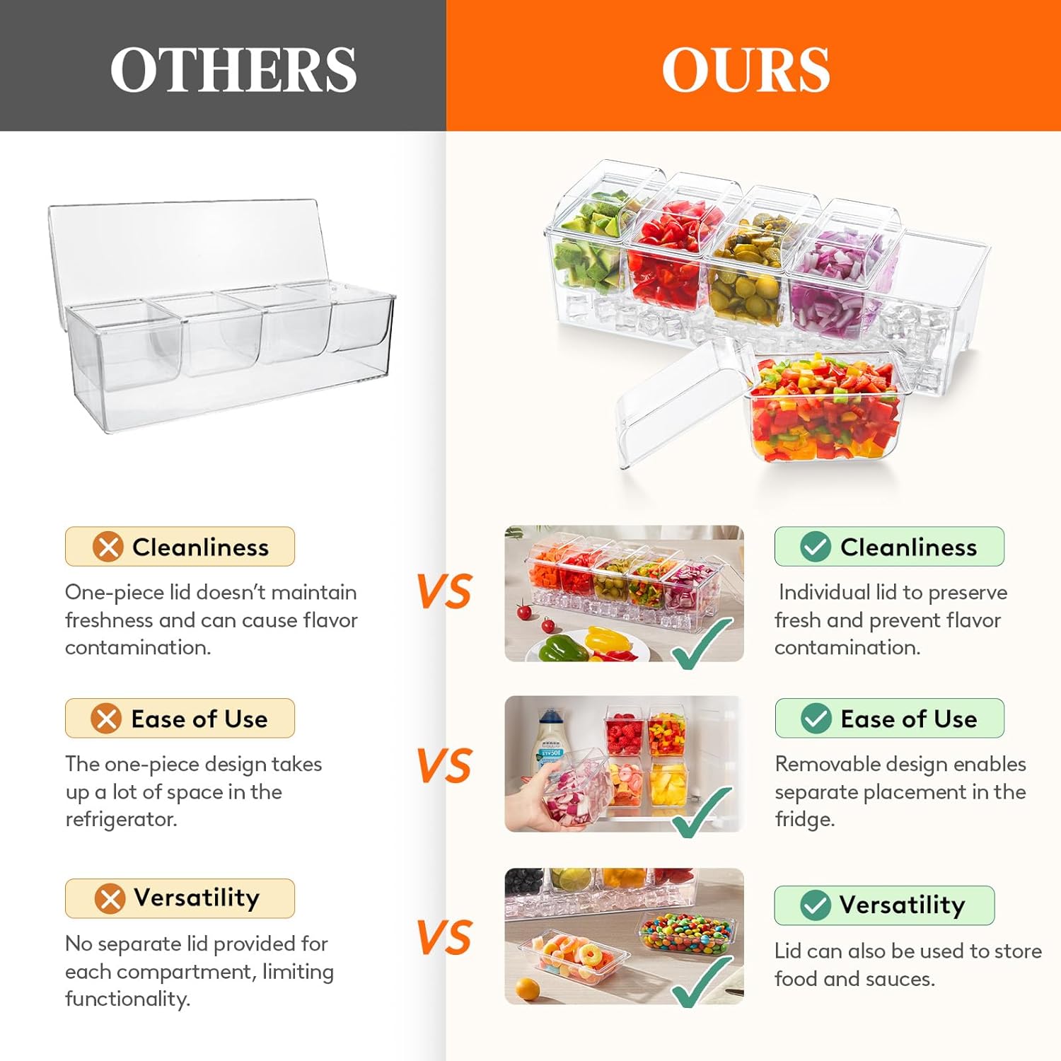 Lifewit Taco Bar Serving Set with 5 Containers and Accessories