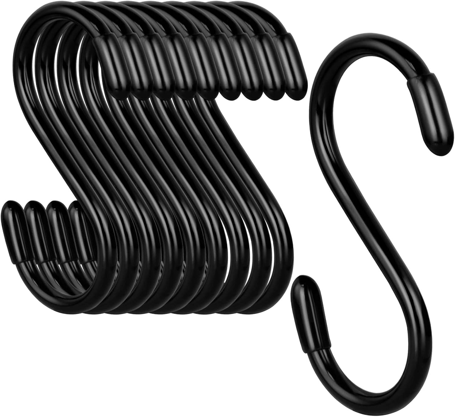 3 Inch Vinyl Coated S Hooks 10 Pack Heavy Duty Non Slip
