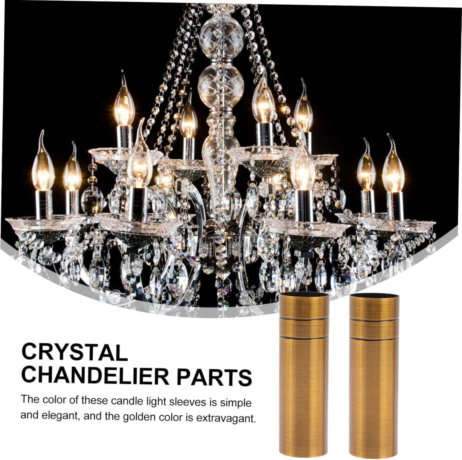 2pcs Chandelier Base Cover Lamp Holder Tube Sleeve for Crystal Chandelier