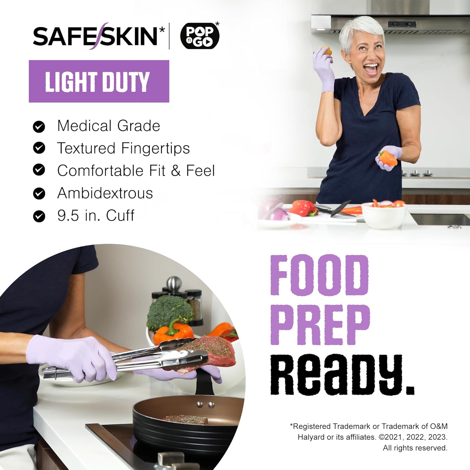 SAFESKIN Nitrile Gloves POP-N-GO Pack of 50 or 200 Powder Free