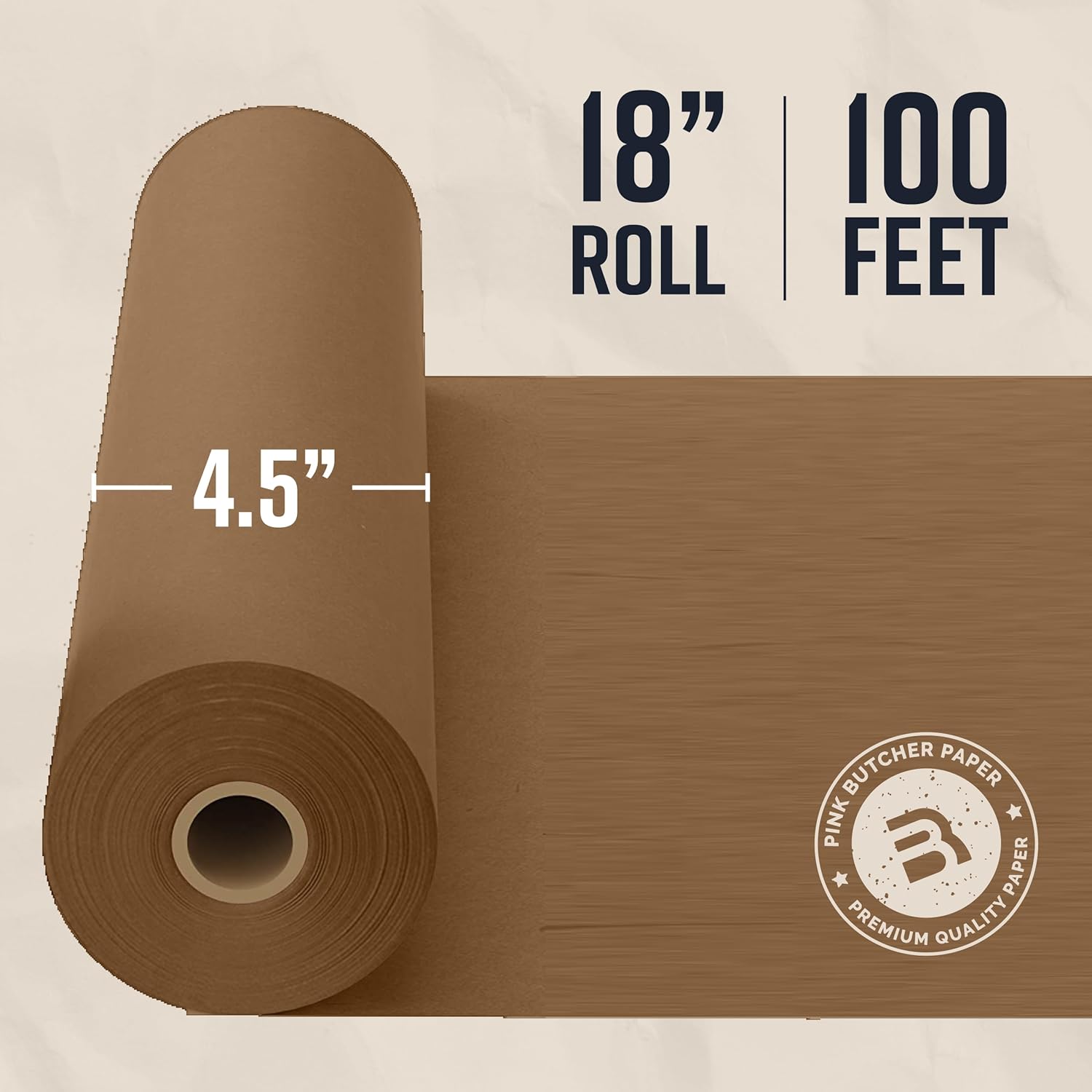 Brown Kraft Butcher Paper Roll 18x100 Feet USA Made
