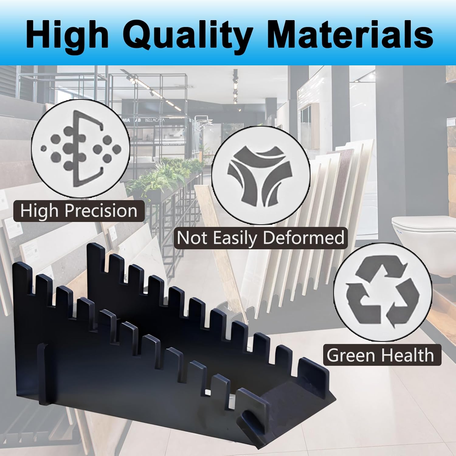 10 Tier Tile Sample Display Stand with Staggered Slots