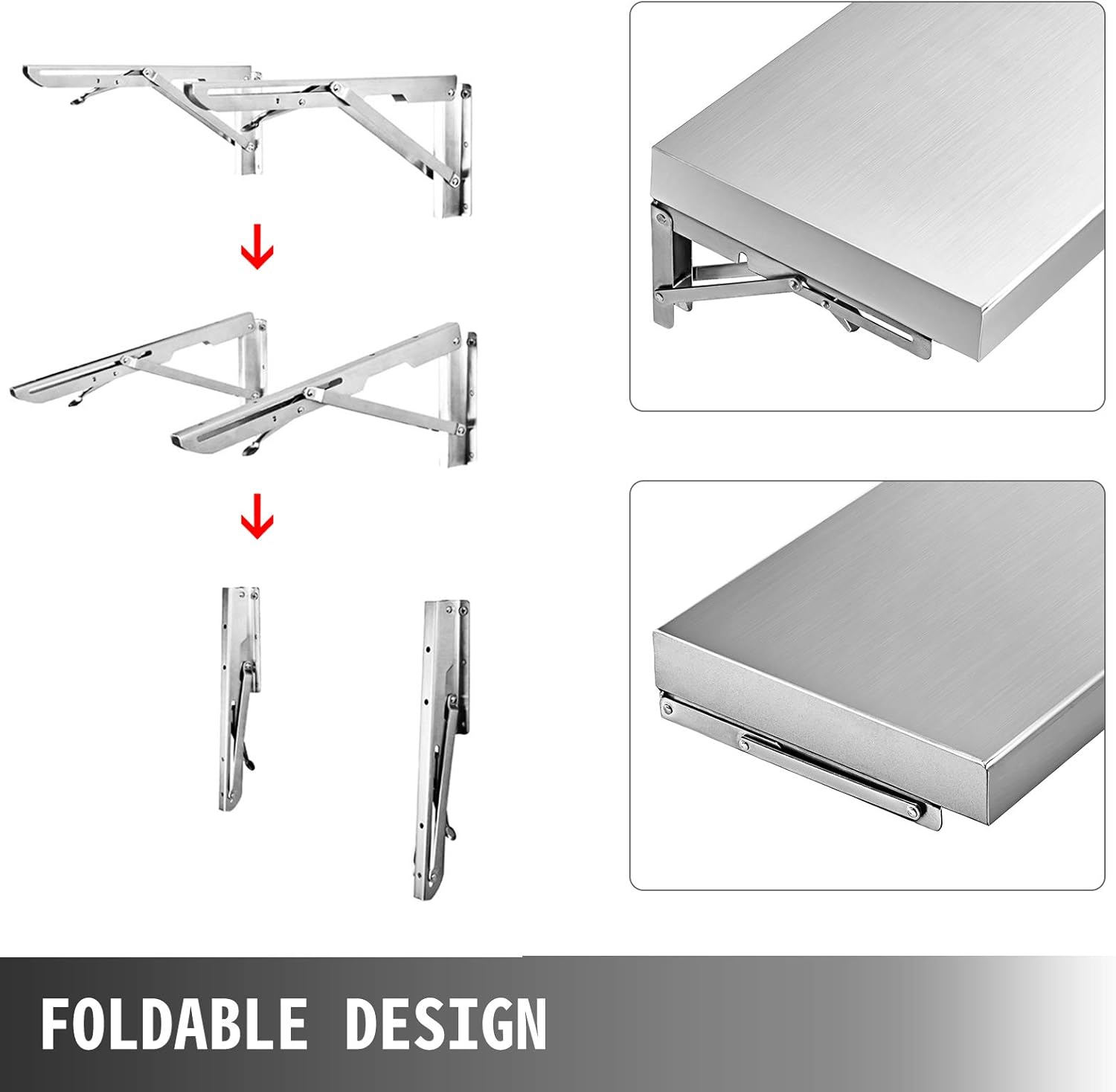 Happybuy Concession Shelf 708 x 114 Inch Stainless Steel Frame