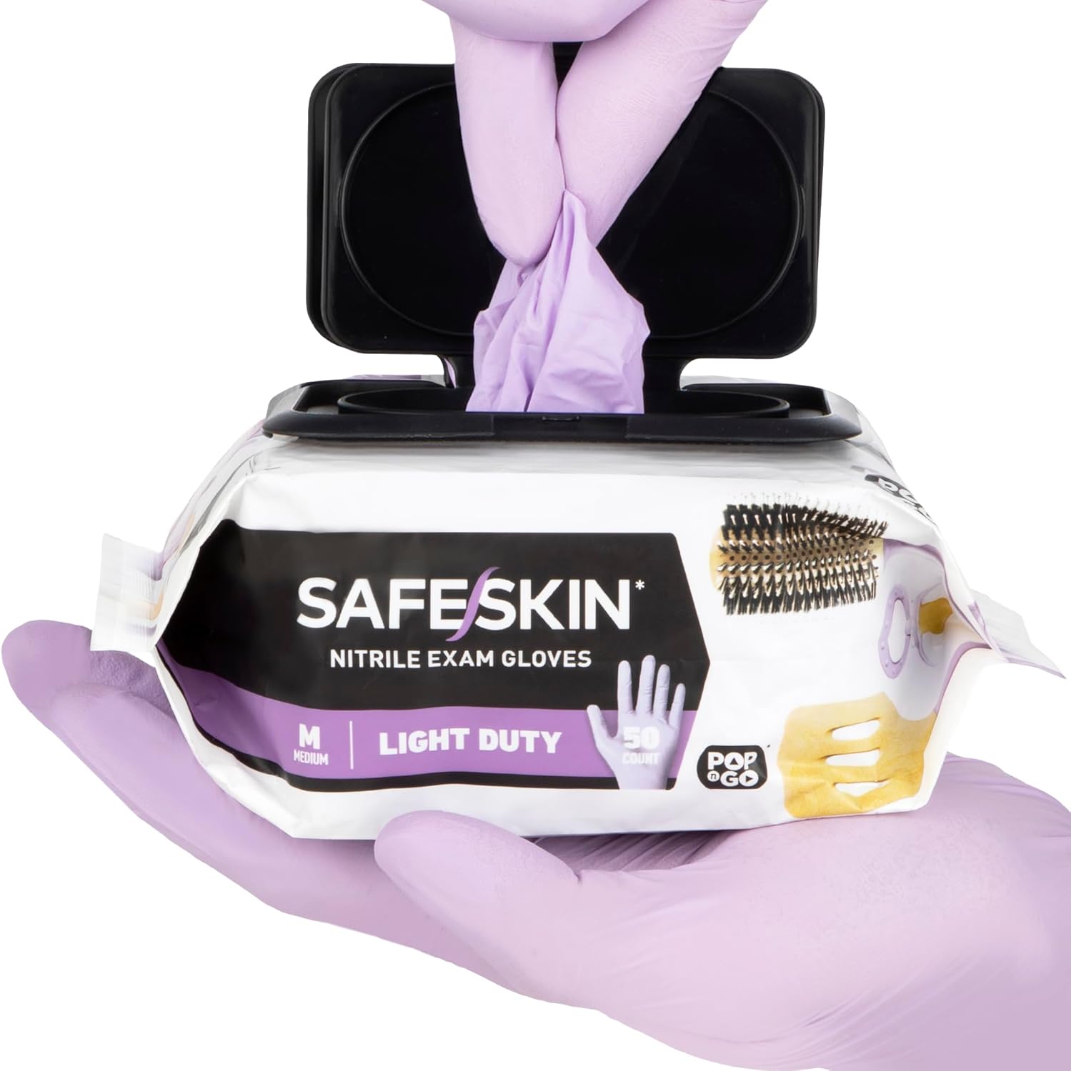 SAFESKIN Nitrile Gloves POP-N-GO Pack of 50 or 200 Powder Free