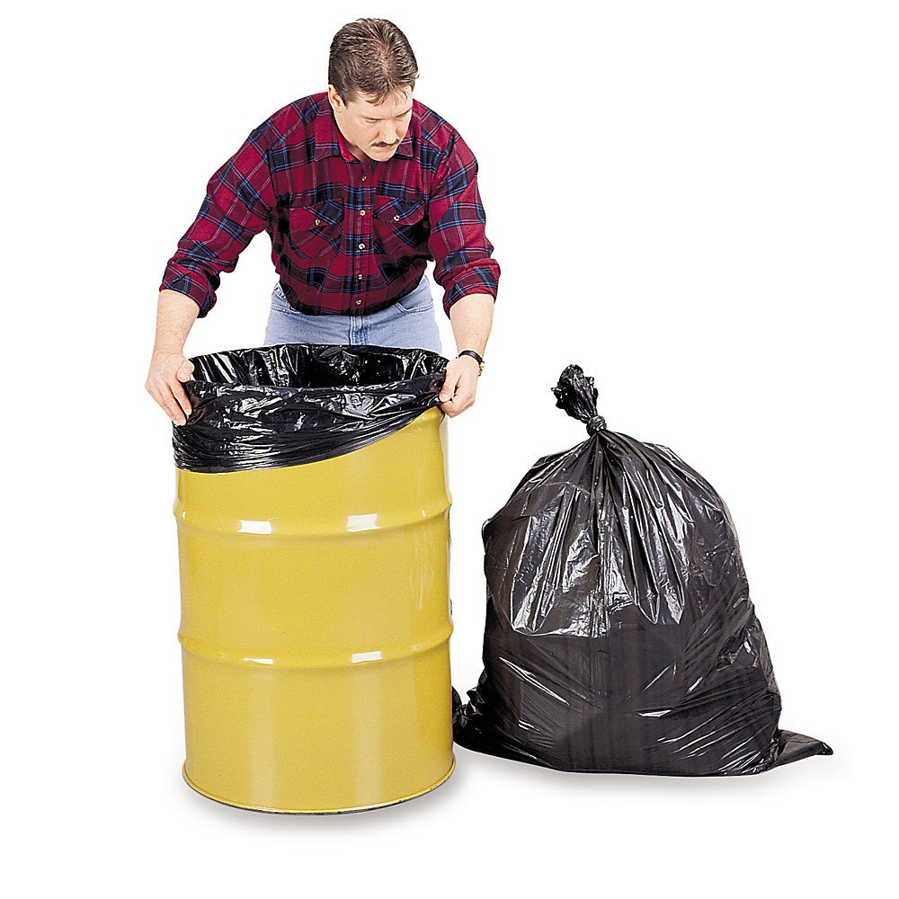 Earthsense Commercial RNW5820 Can Liner 55-60 Gal Black Pack of 100