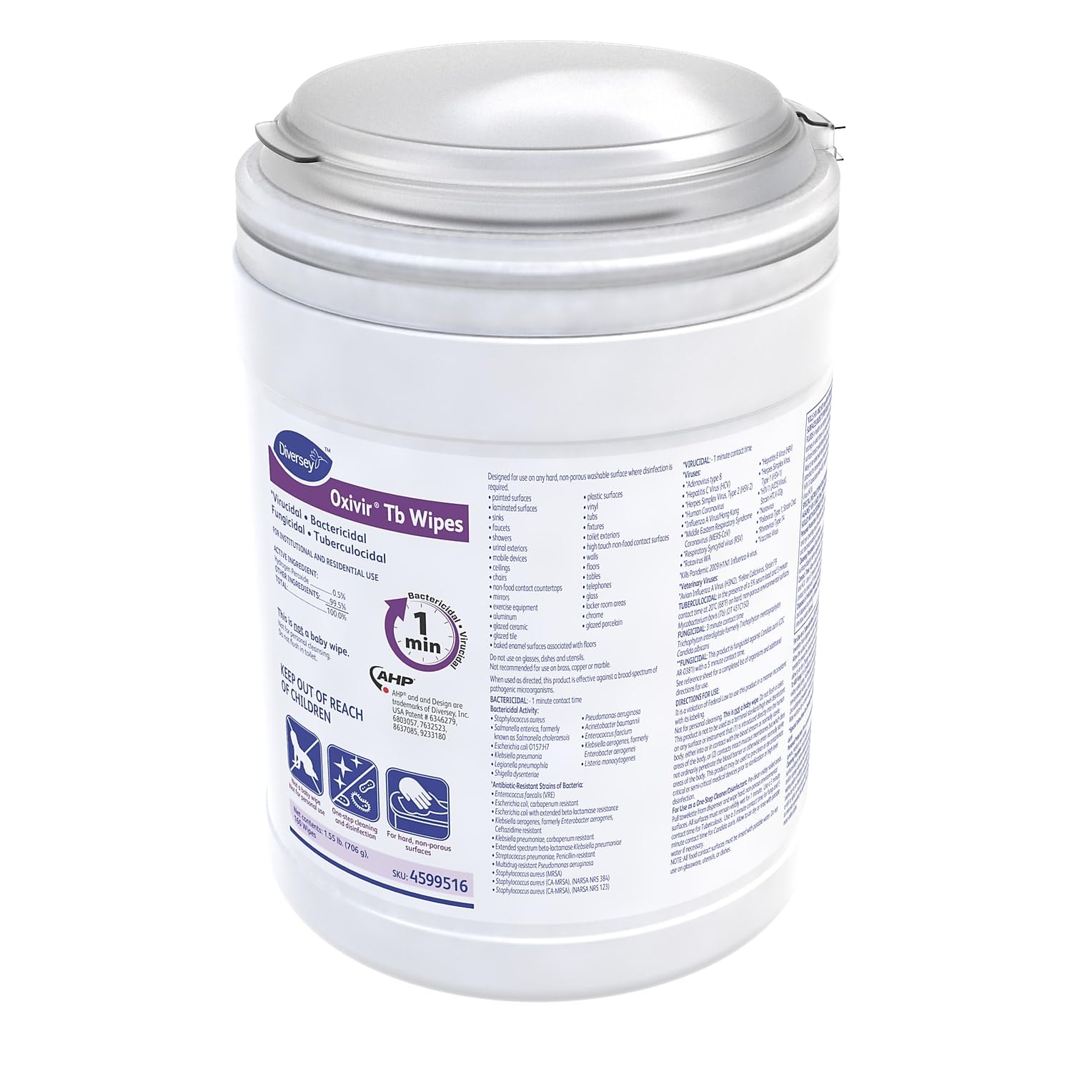 Oxivir Tb 4599516 Disinfectant Wipes 160 WipesCanister
