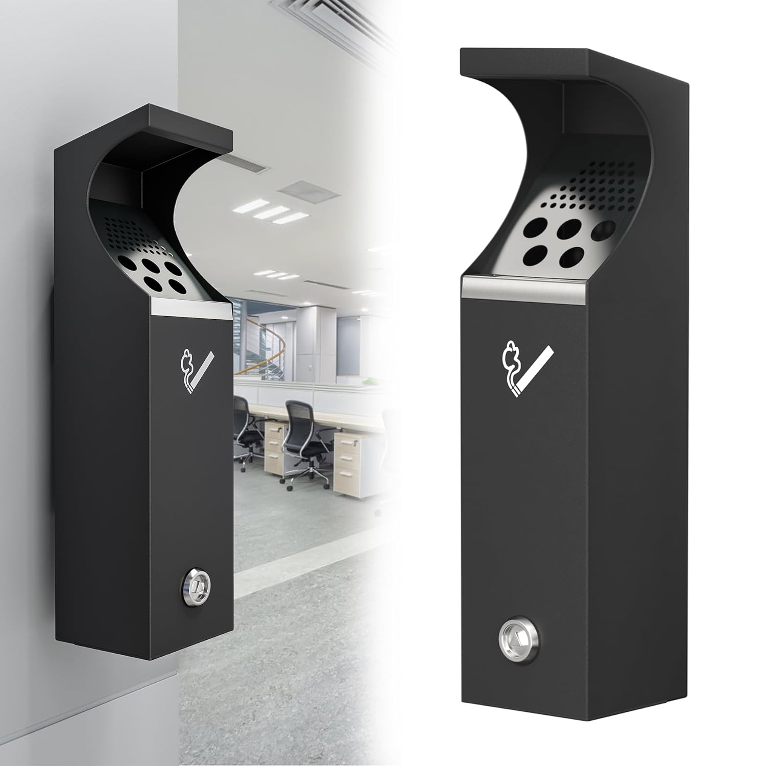 Steel Wall Mounted Trash Disposal Outdoor Commercial