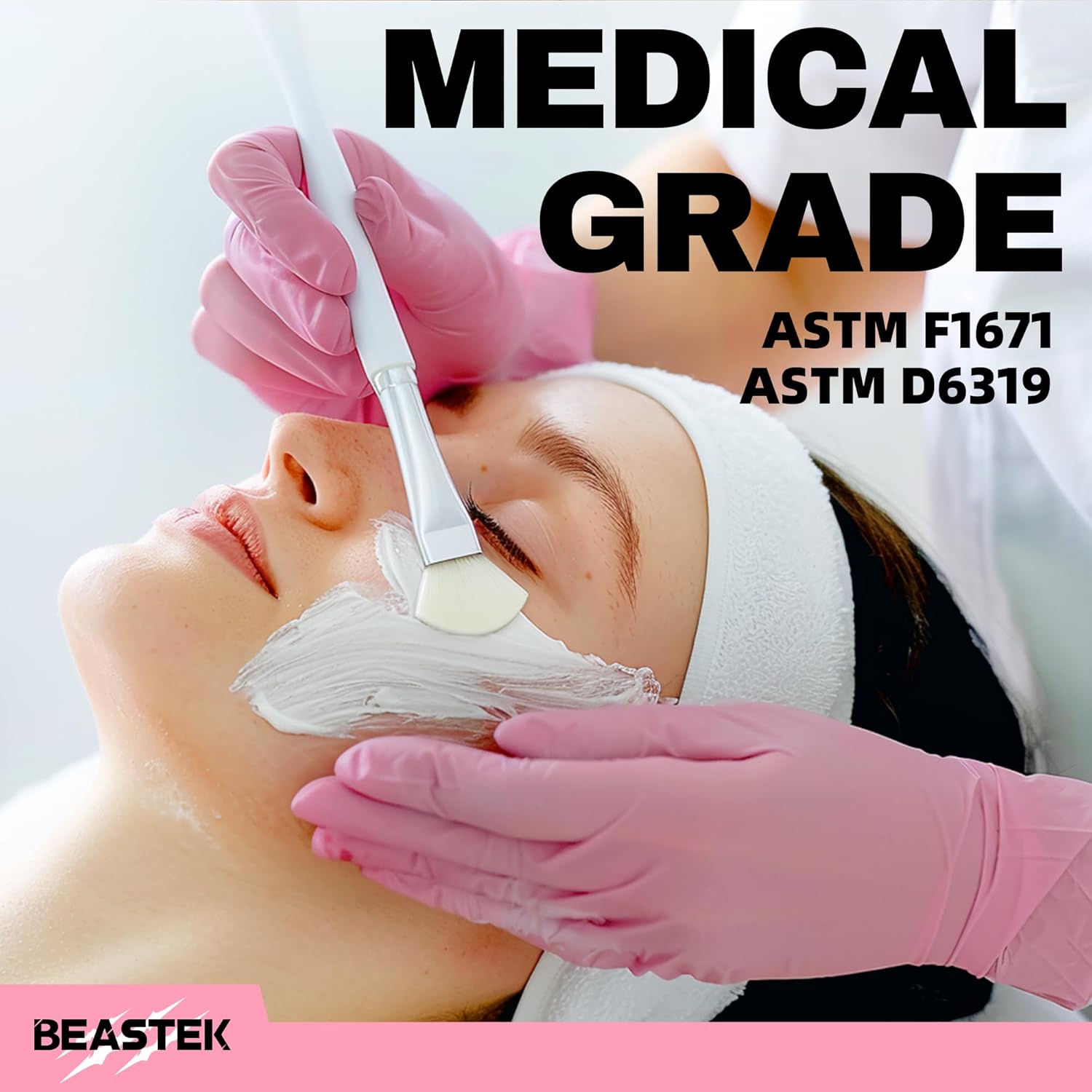 Beastek Nitrile Exam Gloves 100 Pcs Powder-Free Latex-Free