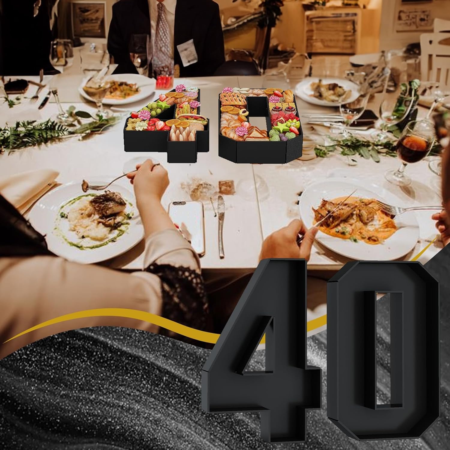 40 Fillable Cardboard Numbers for Birthday Party Decor
