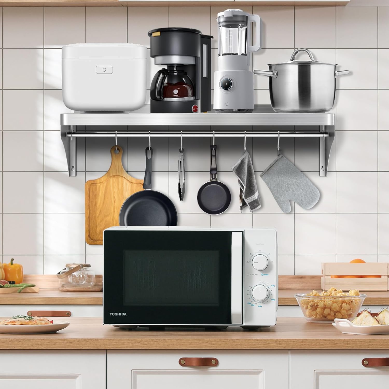 VENFAN 12x36 Stainless Steel Wall Shelf